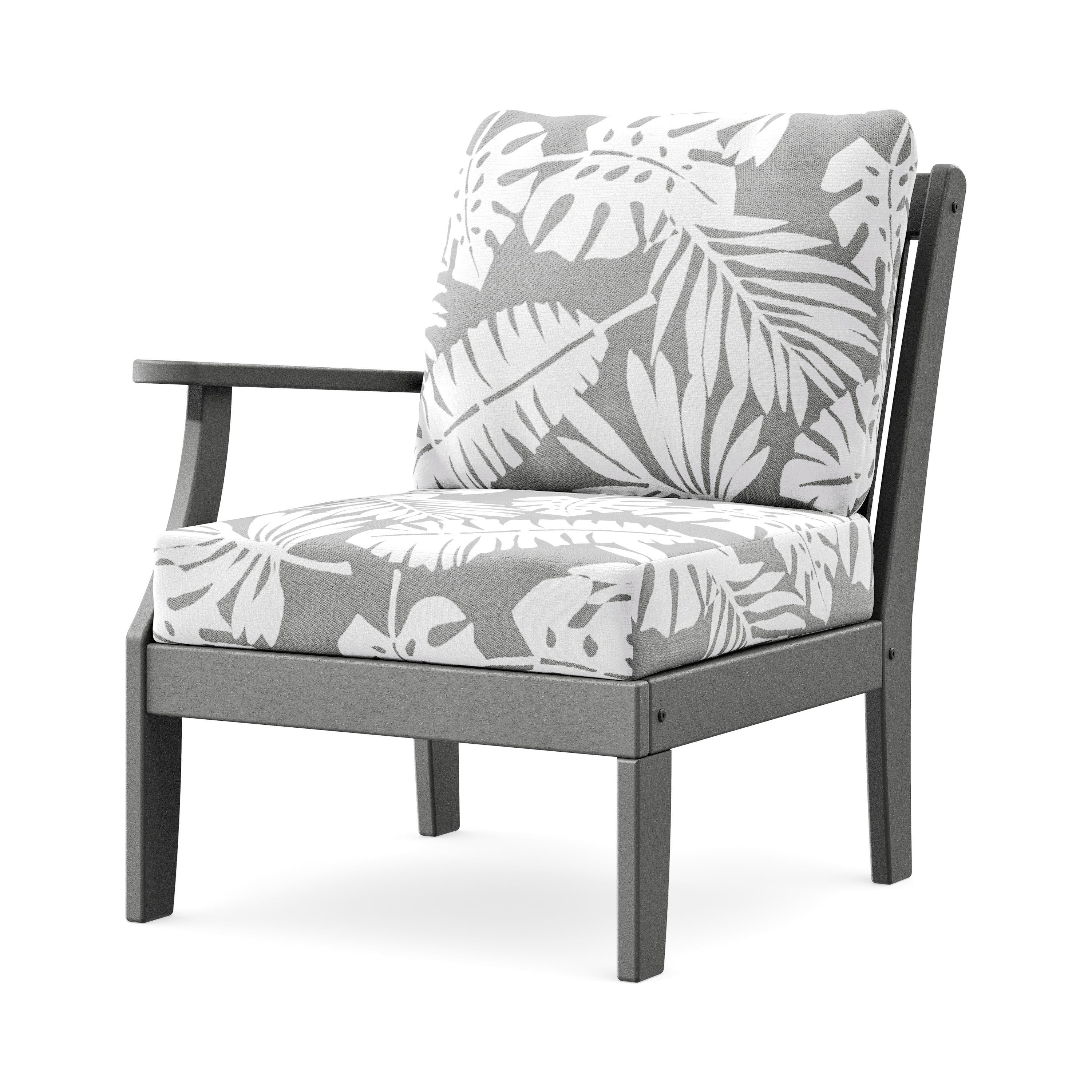 Braxton Modular Left Arm Chair in Slate Grey / Leaf Grey Mist