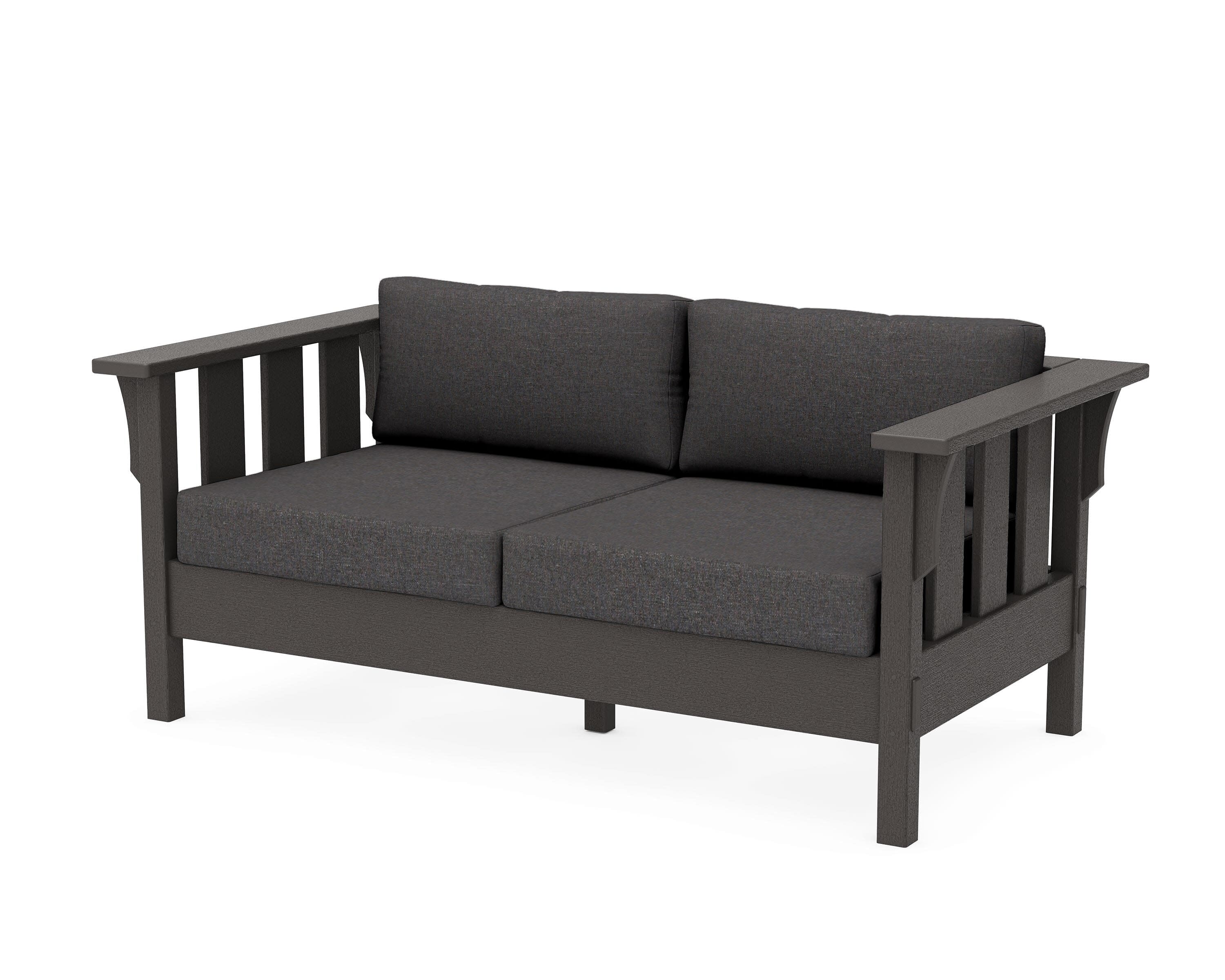 Acadia Deep Seating Loveseat in Vintage Coffee / Ash Charcoal