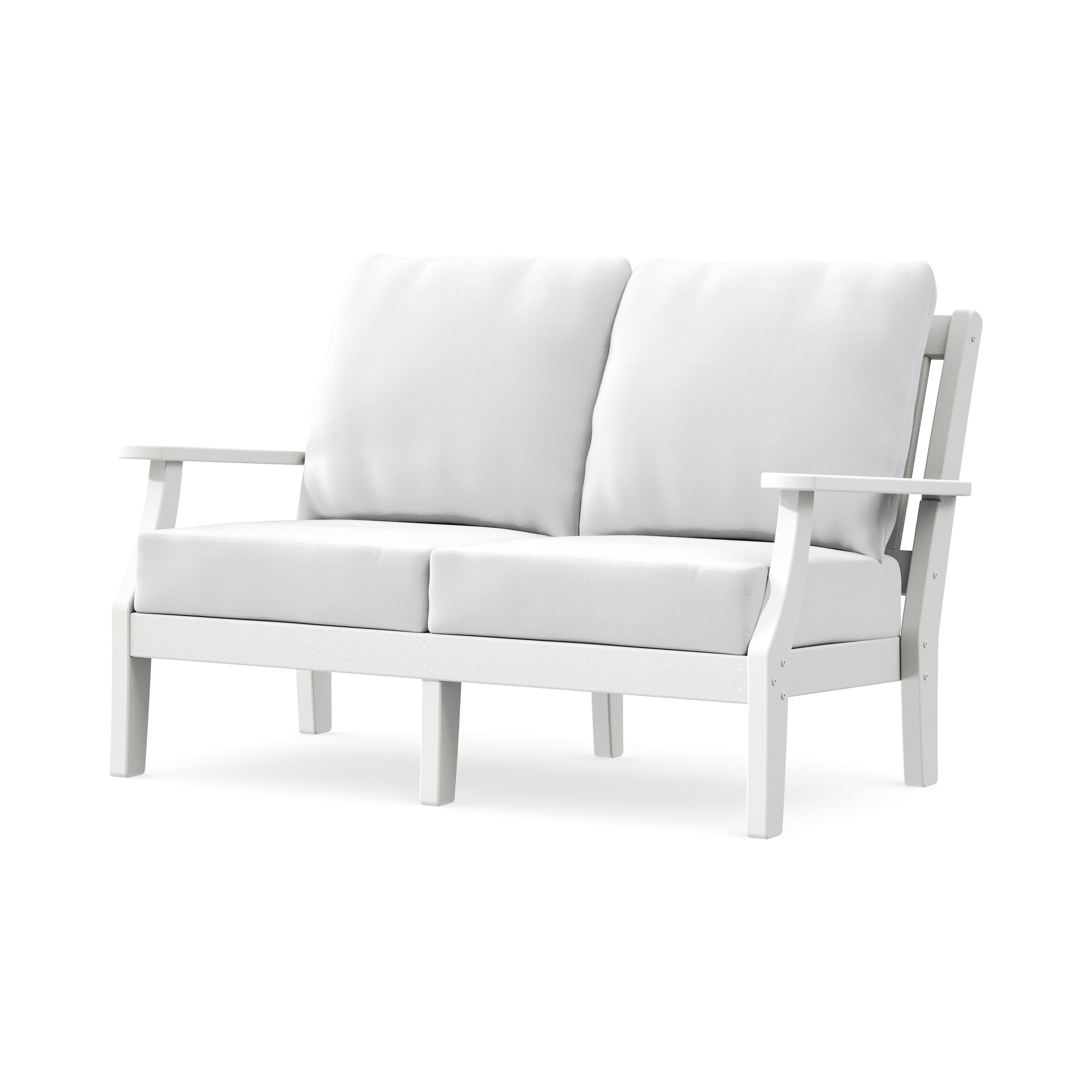 Chinoiserie Deep Seating Loveseat in White / Natural
