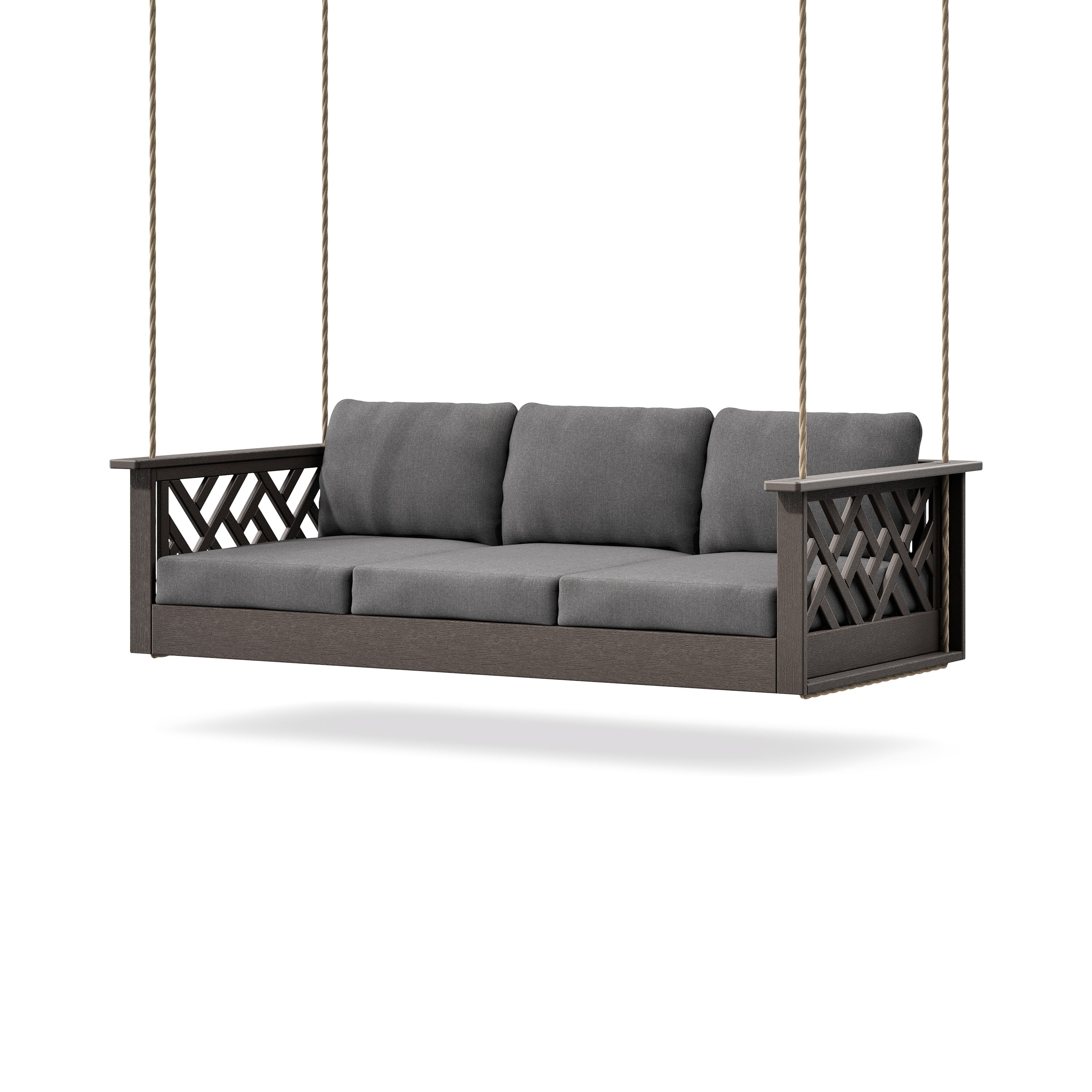 Chippendale Daybed Swing in Vintage Coffee / Ash Charcoal