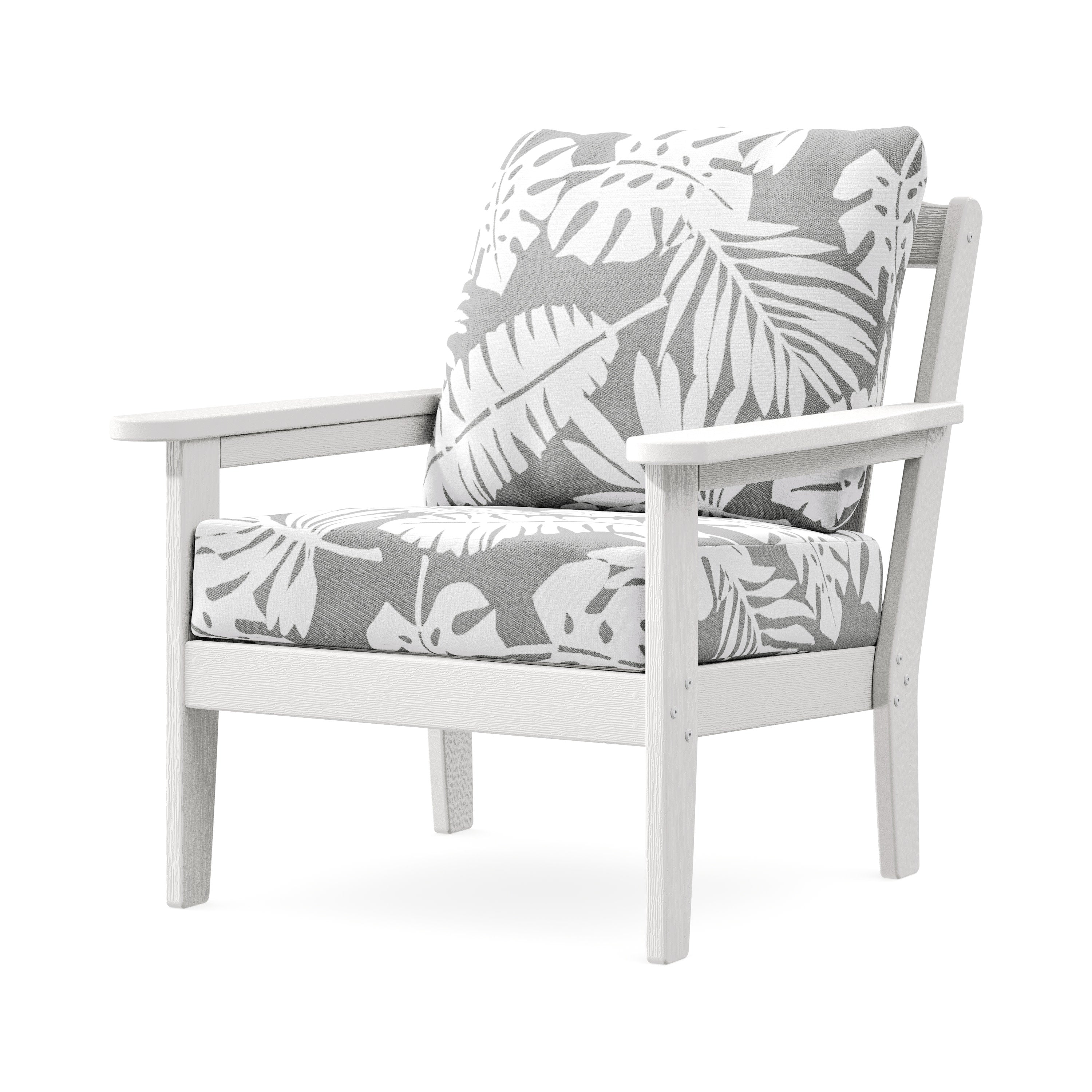Cottage Deep Seating Chair in Vintage White / Leaf Grey Mist