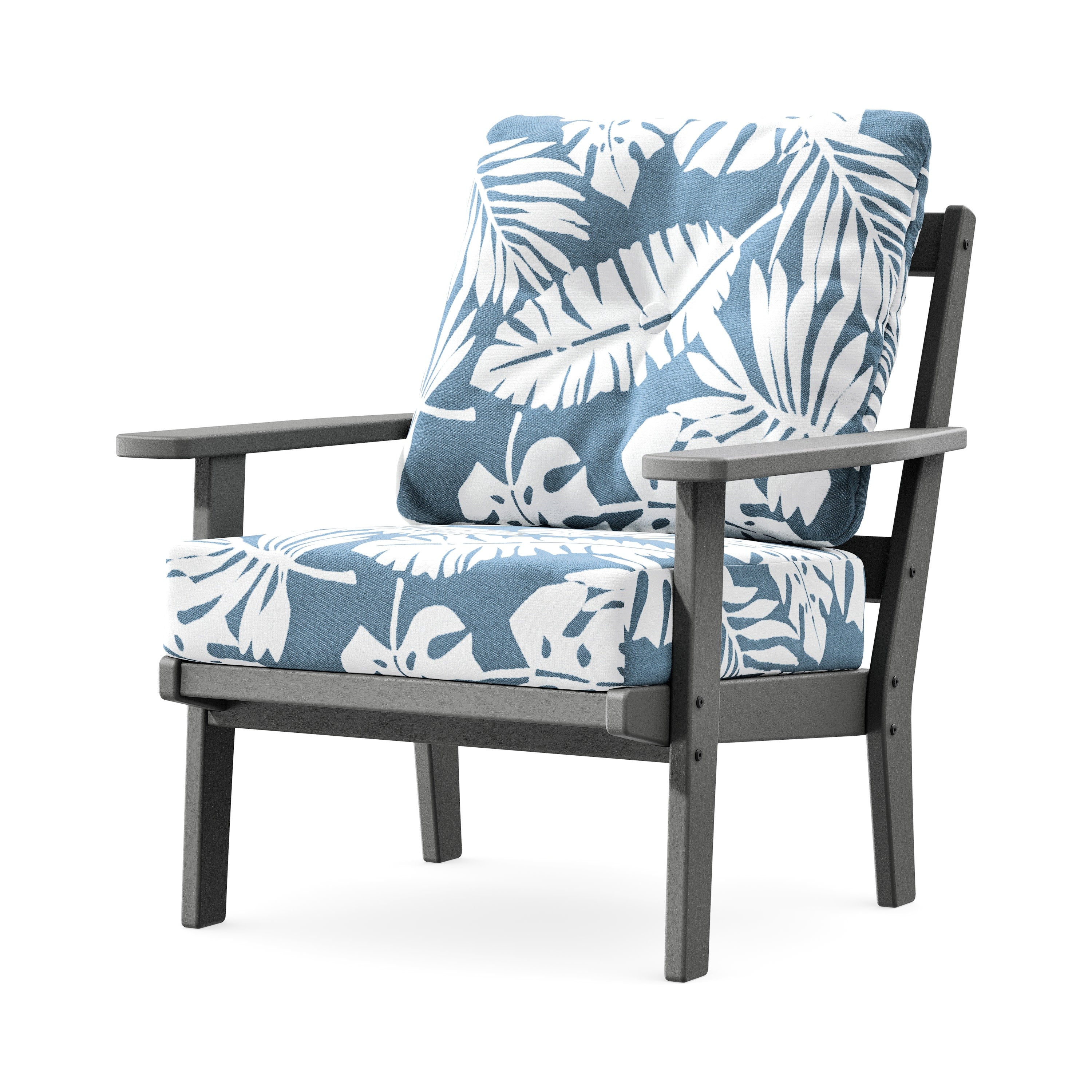 Prairie Deep Seating Chair in Slate Grey / Leaf Sky Blue