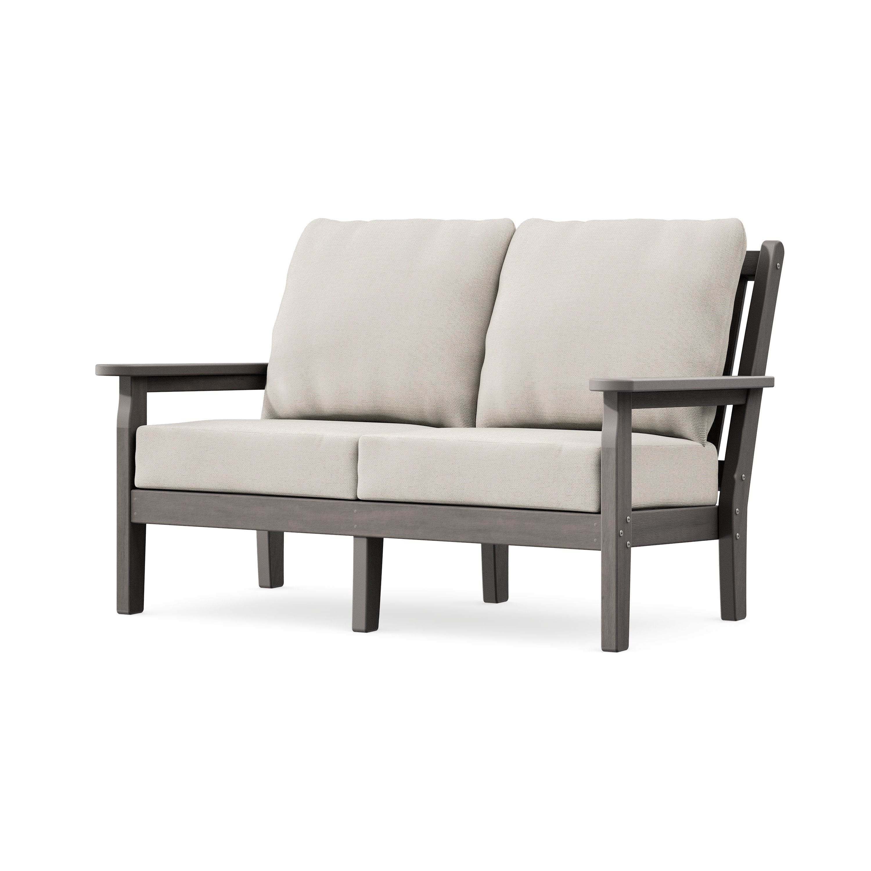 Chippendale Deep Seating Loveseat in Driftwood / Dune Burlap