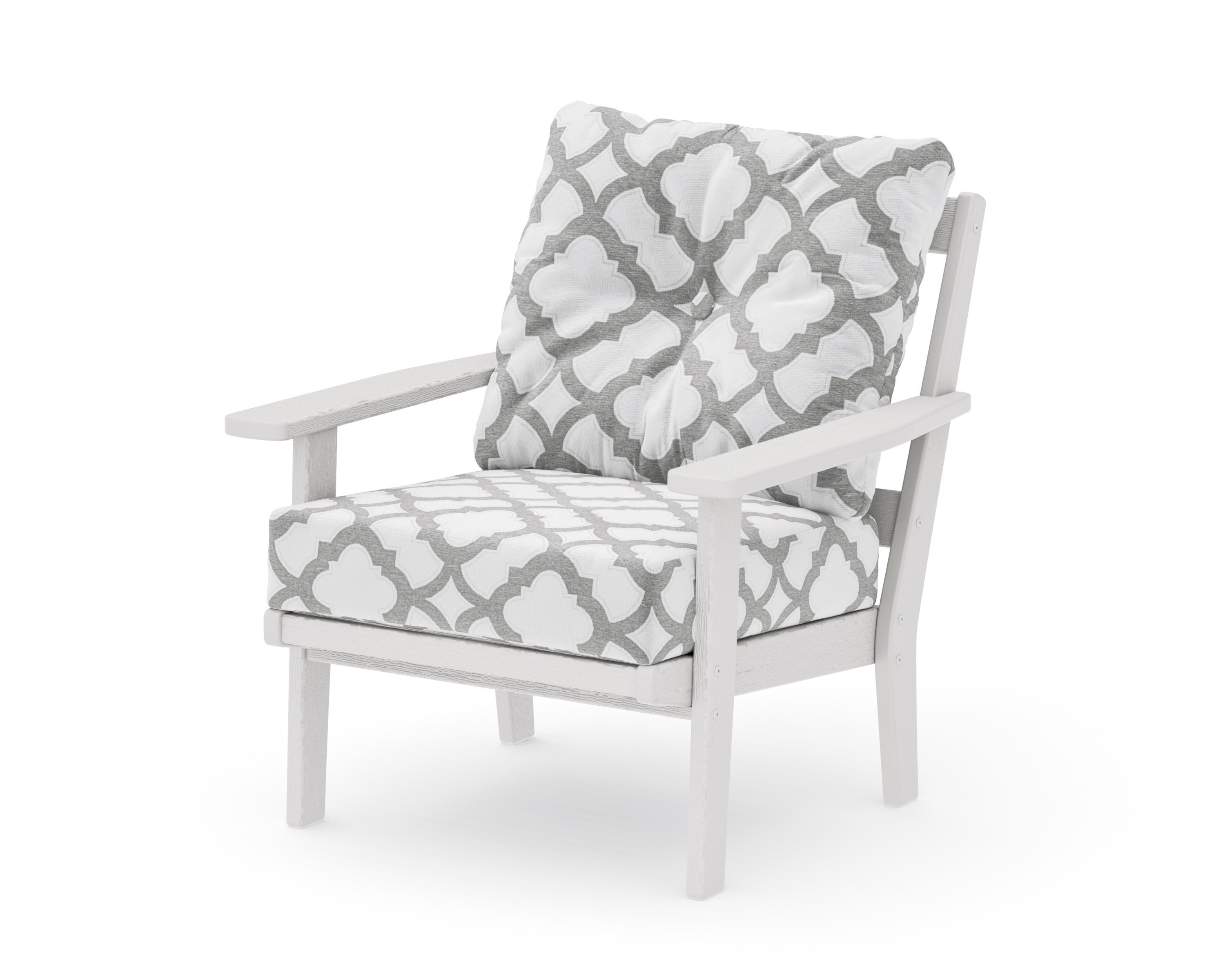 Prairie Deep Seating Chair in Vintage White / Trellis Grey Mist