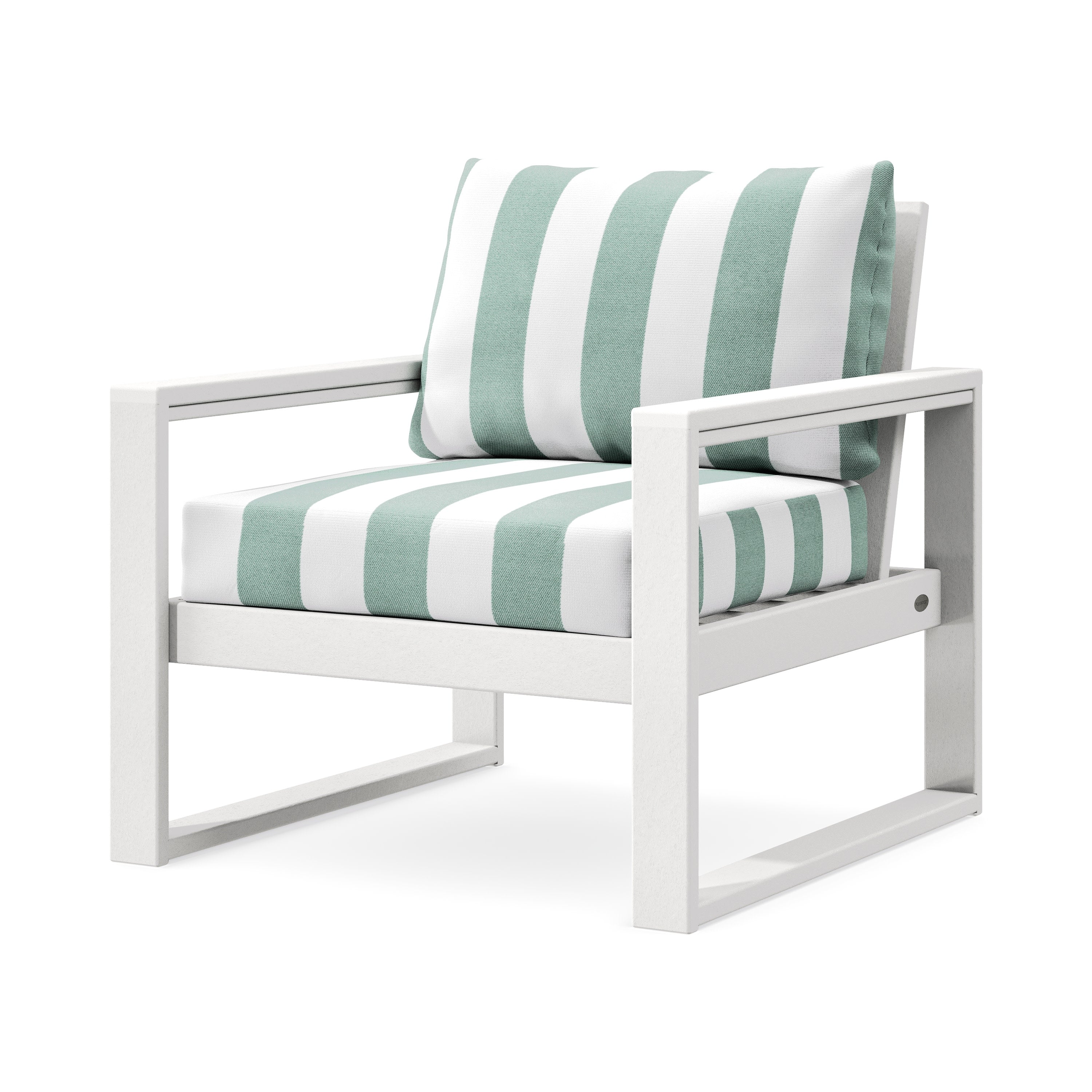 EDGE Club Chair in White / Cabana Stripe Glacier Spa