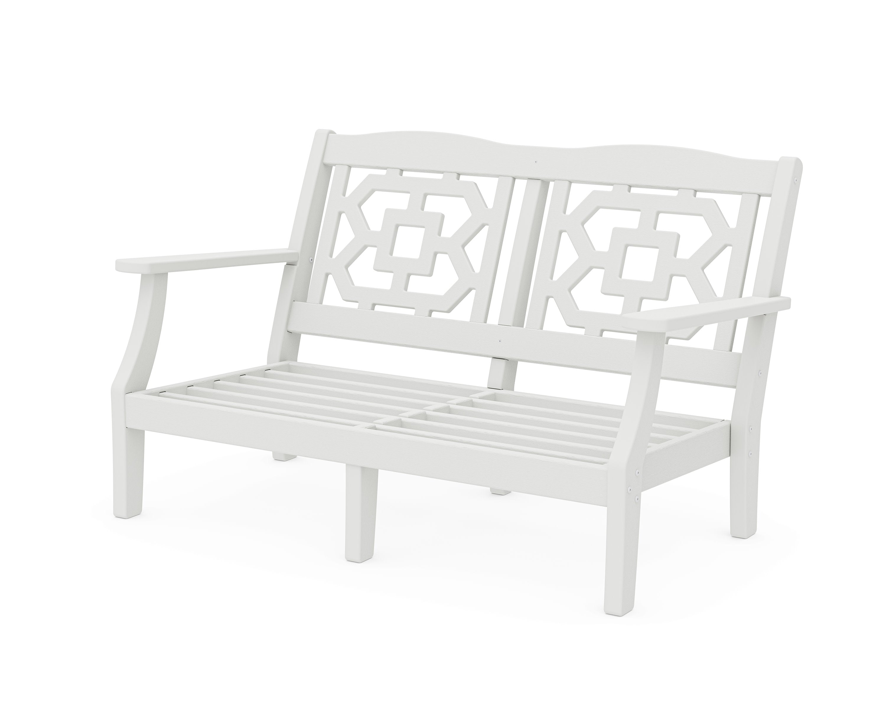 Chinoiserie Deep Seating Loveseat Frame in Vintage White