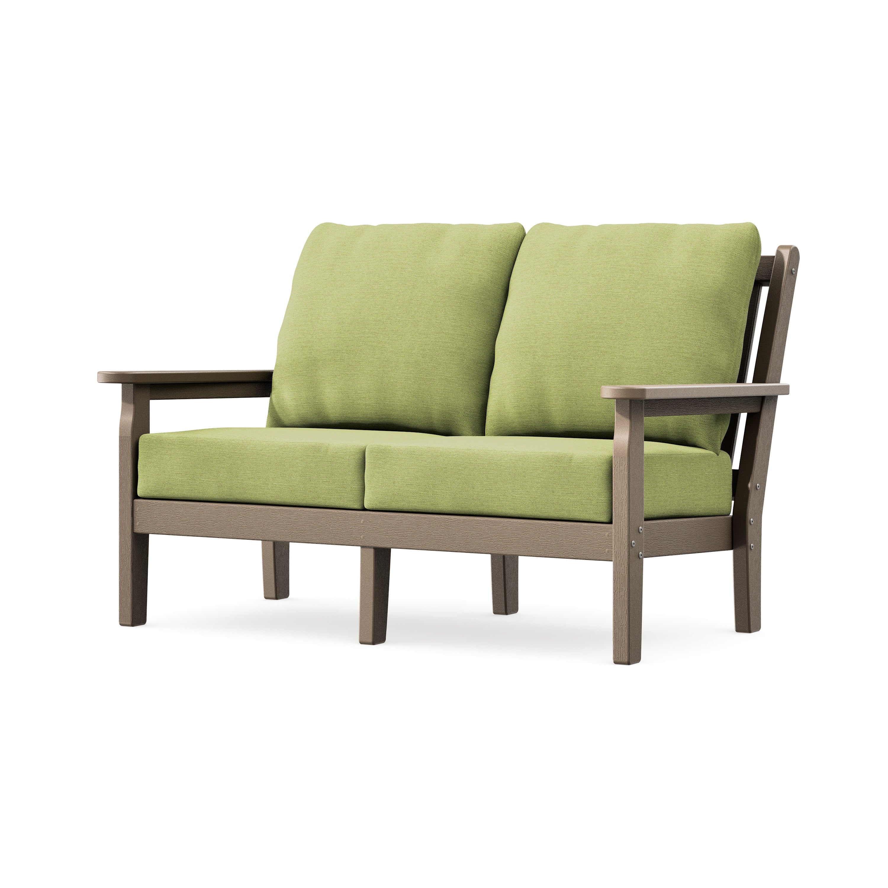 Chippendale Deep Seating Loveseat in Vintage Sahara / Chartreuse Boucle