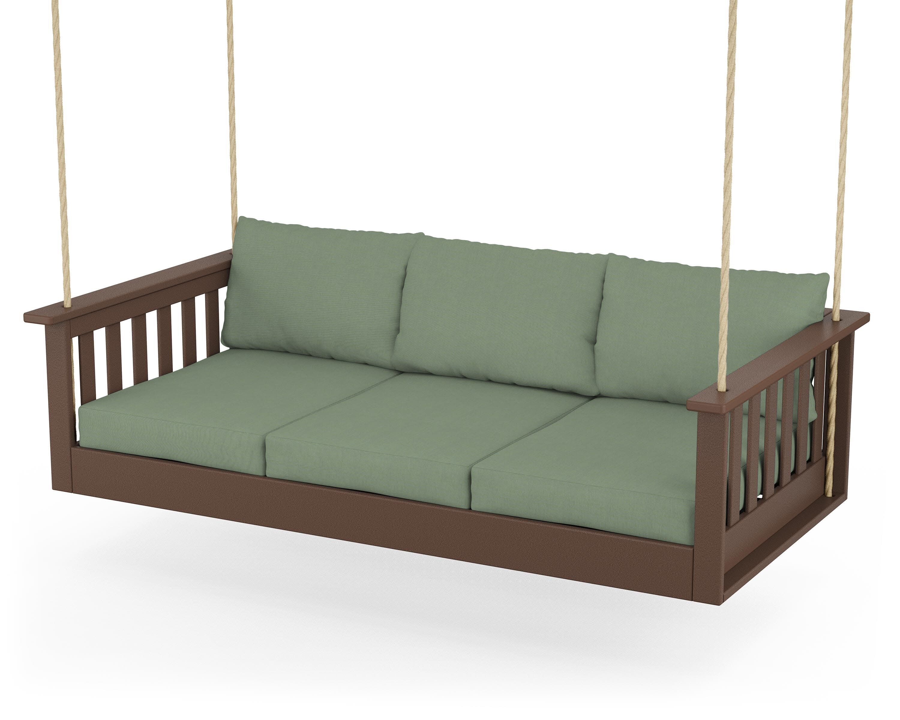 Vineyard Daybed Swing in Mahogany / Exhale Rainwashed