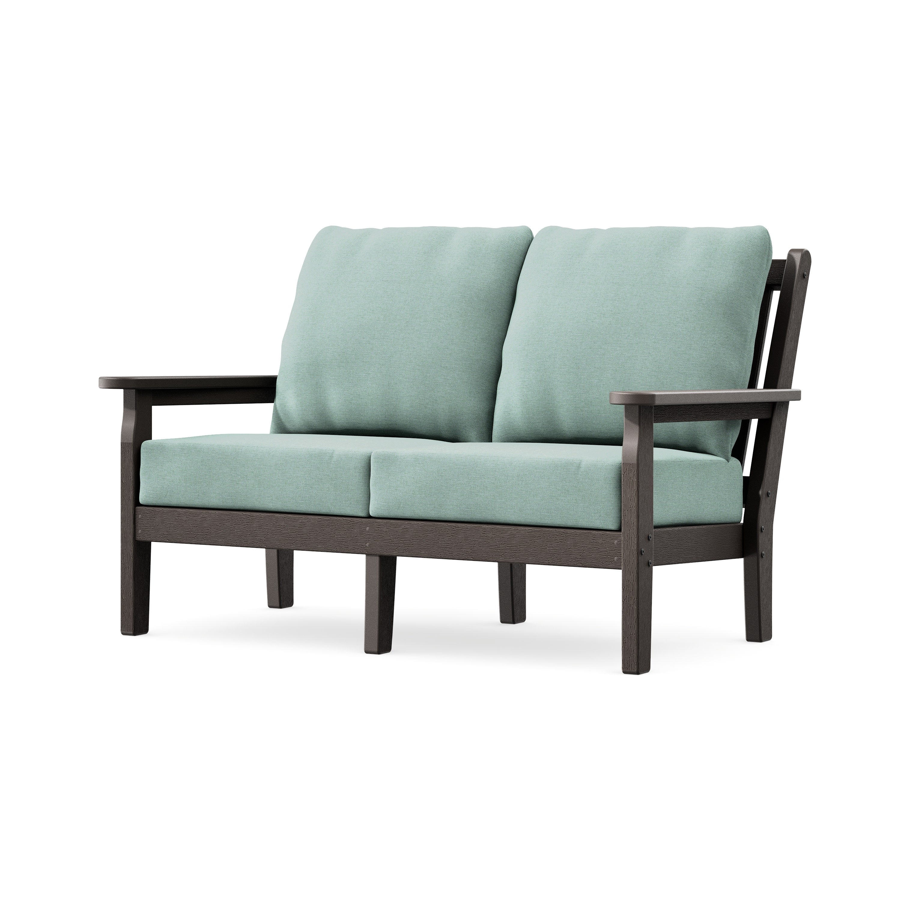 Chippendale Deep Seating Loveseat in Vintage Coffee / Glacier Spa
