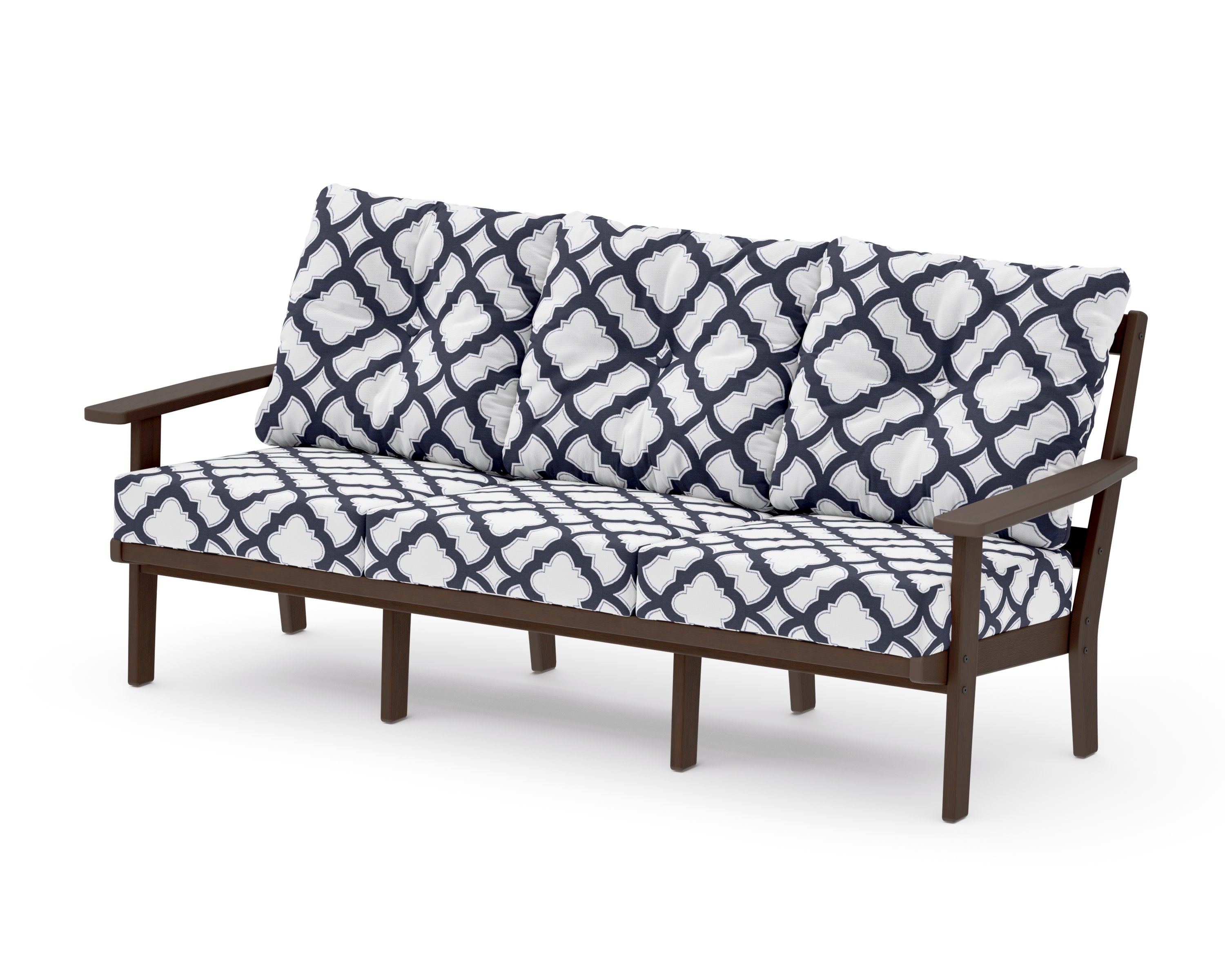 Oxford Deep Seating Sofa in Kona / Trellis Navy