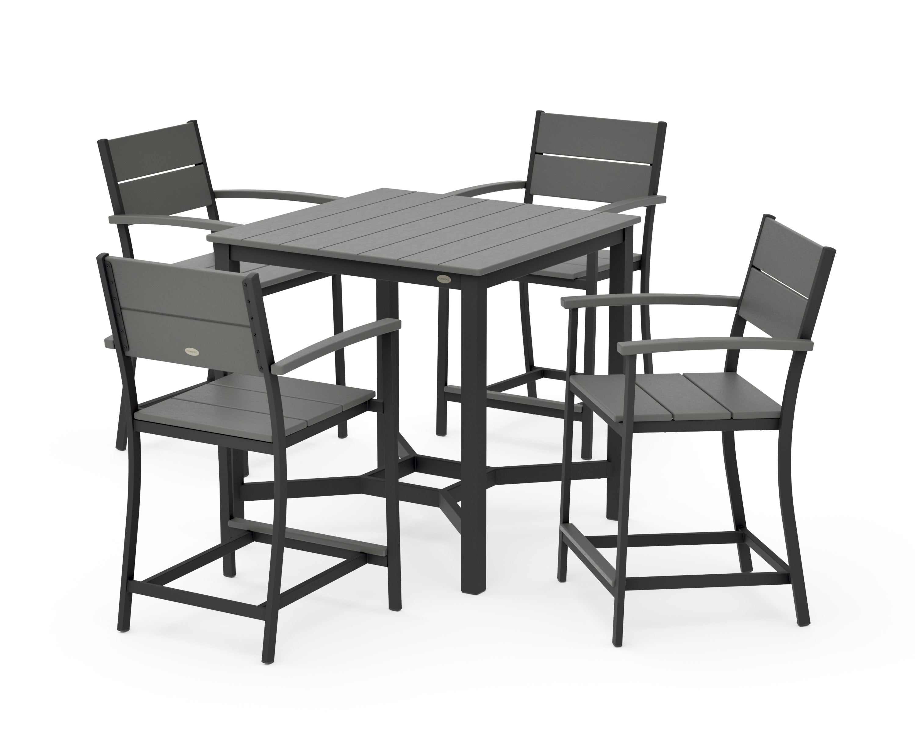 Main Street 5-Piece Counter Set in Black / Slate Grey