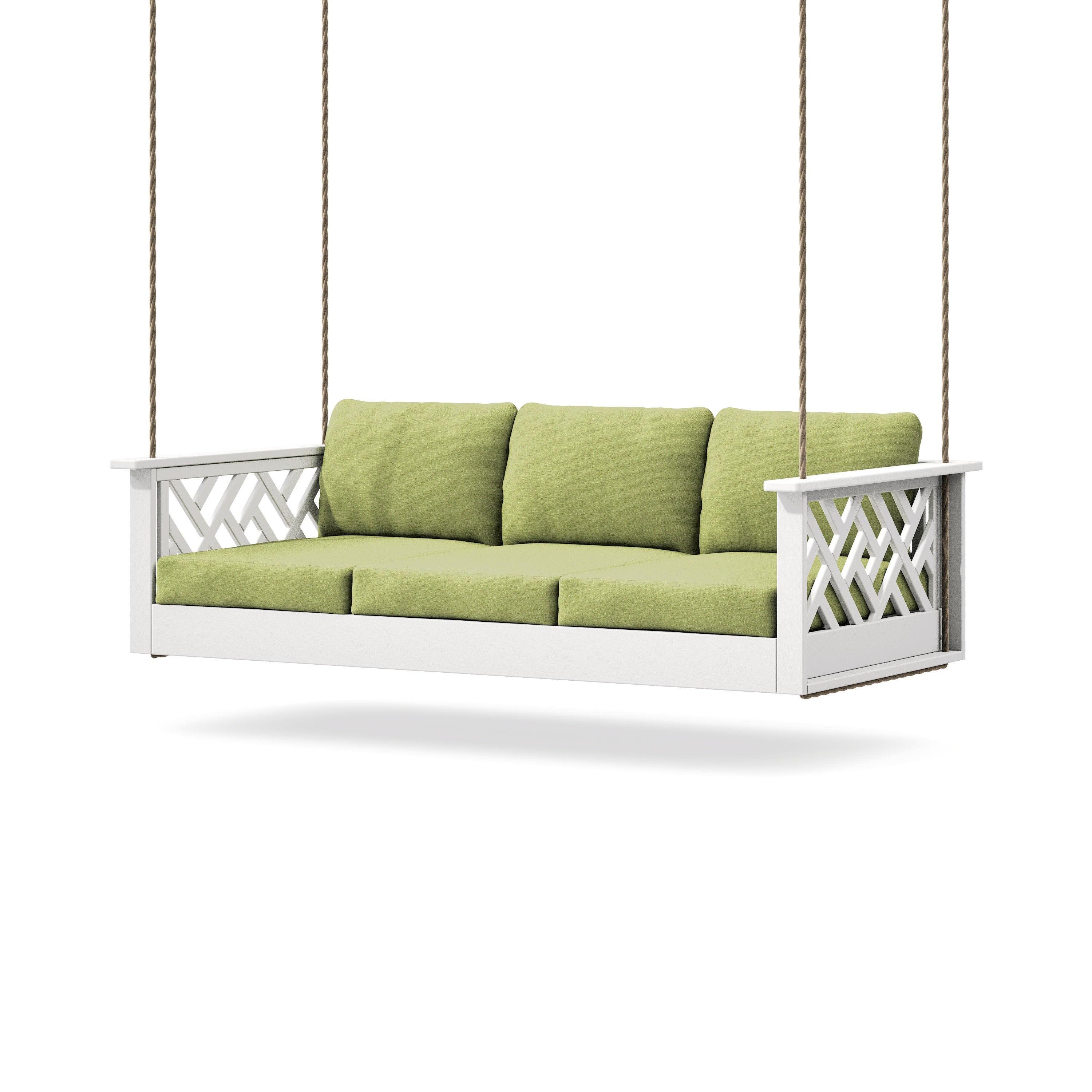 Chippendale Daybed Swing in White / Chartreuse Boucle
