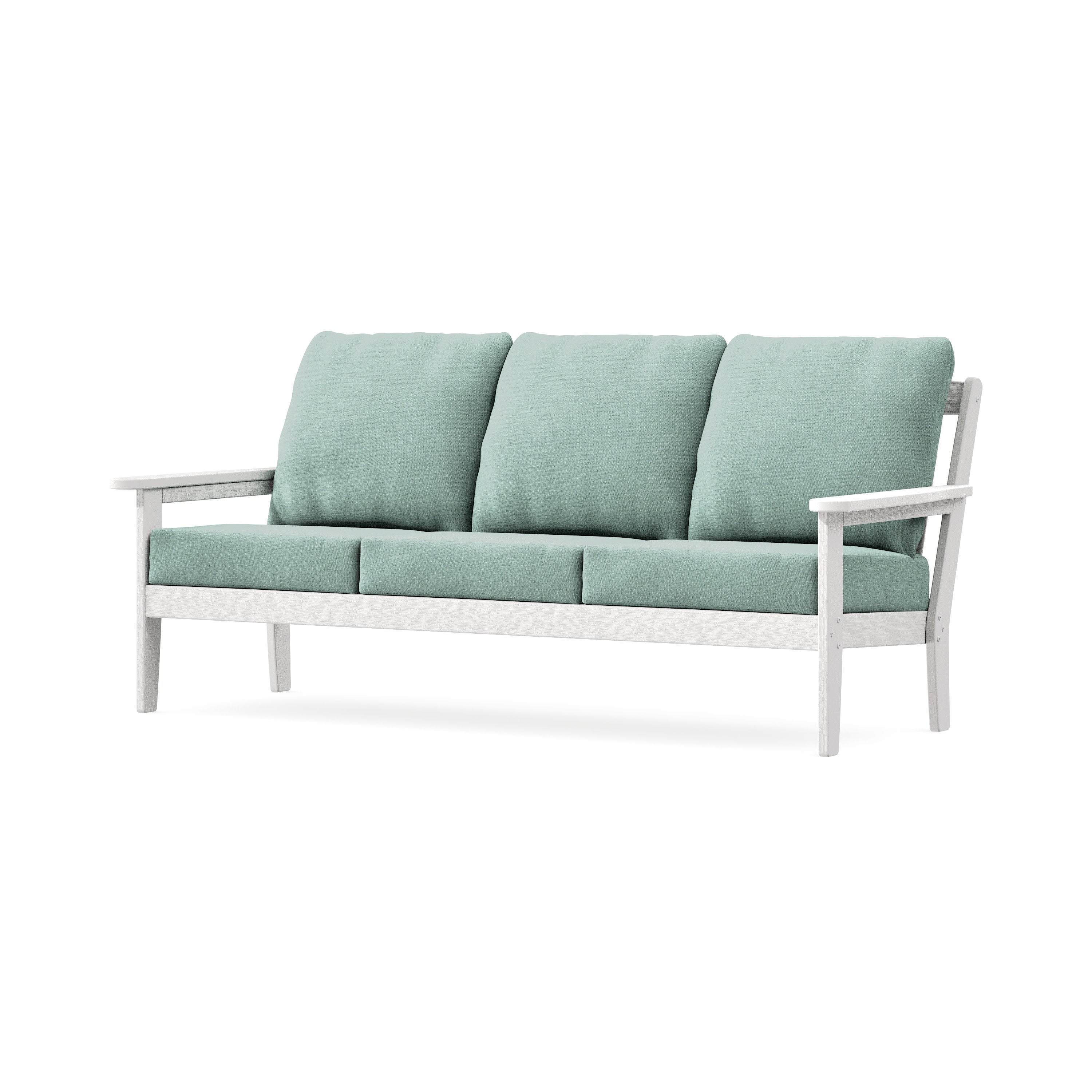 Cottage Deep Seating Sofa in Vintage White / Glacier Spa