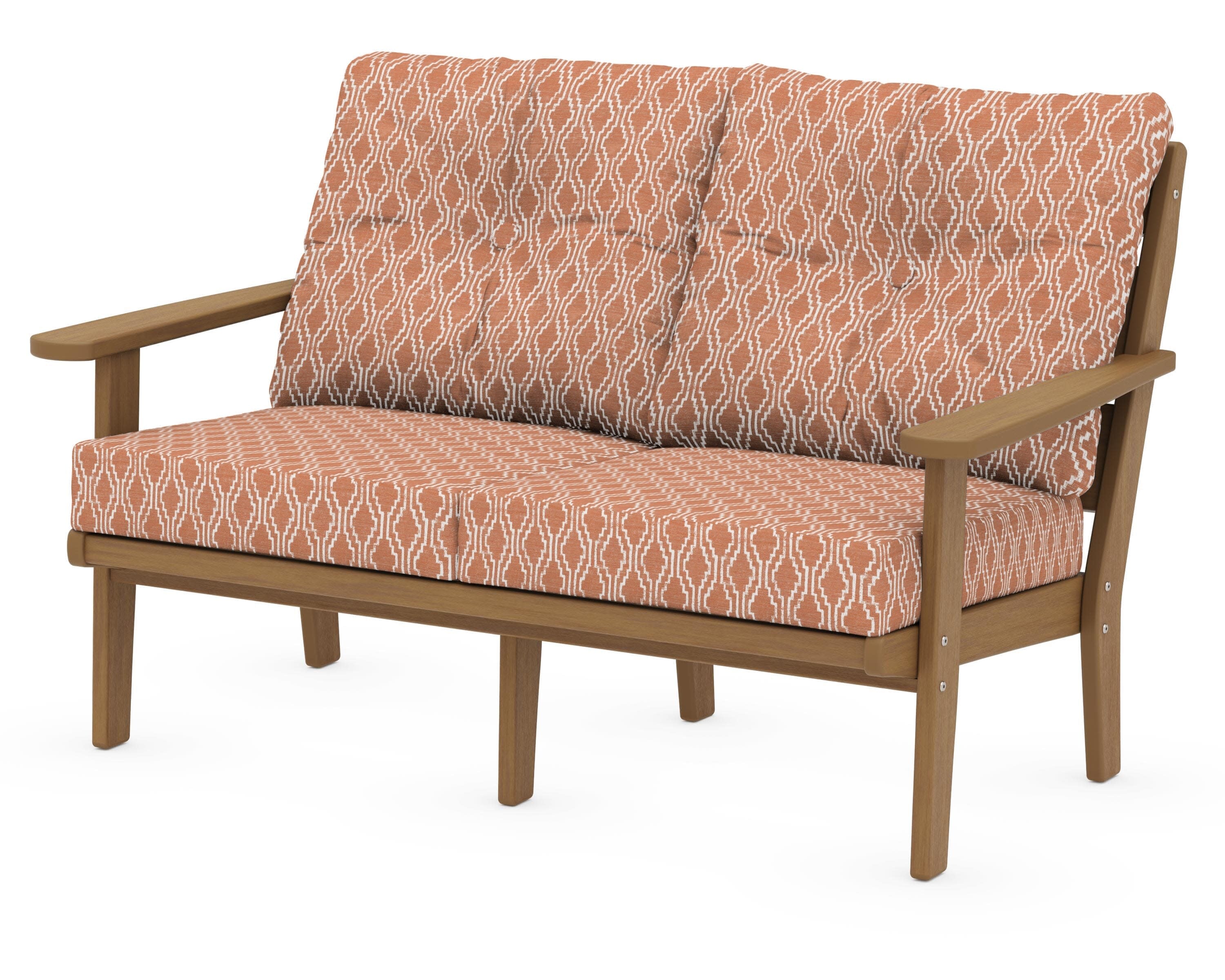 Lakeside Deep Seating Loveseat in Natural / Solve Clay