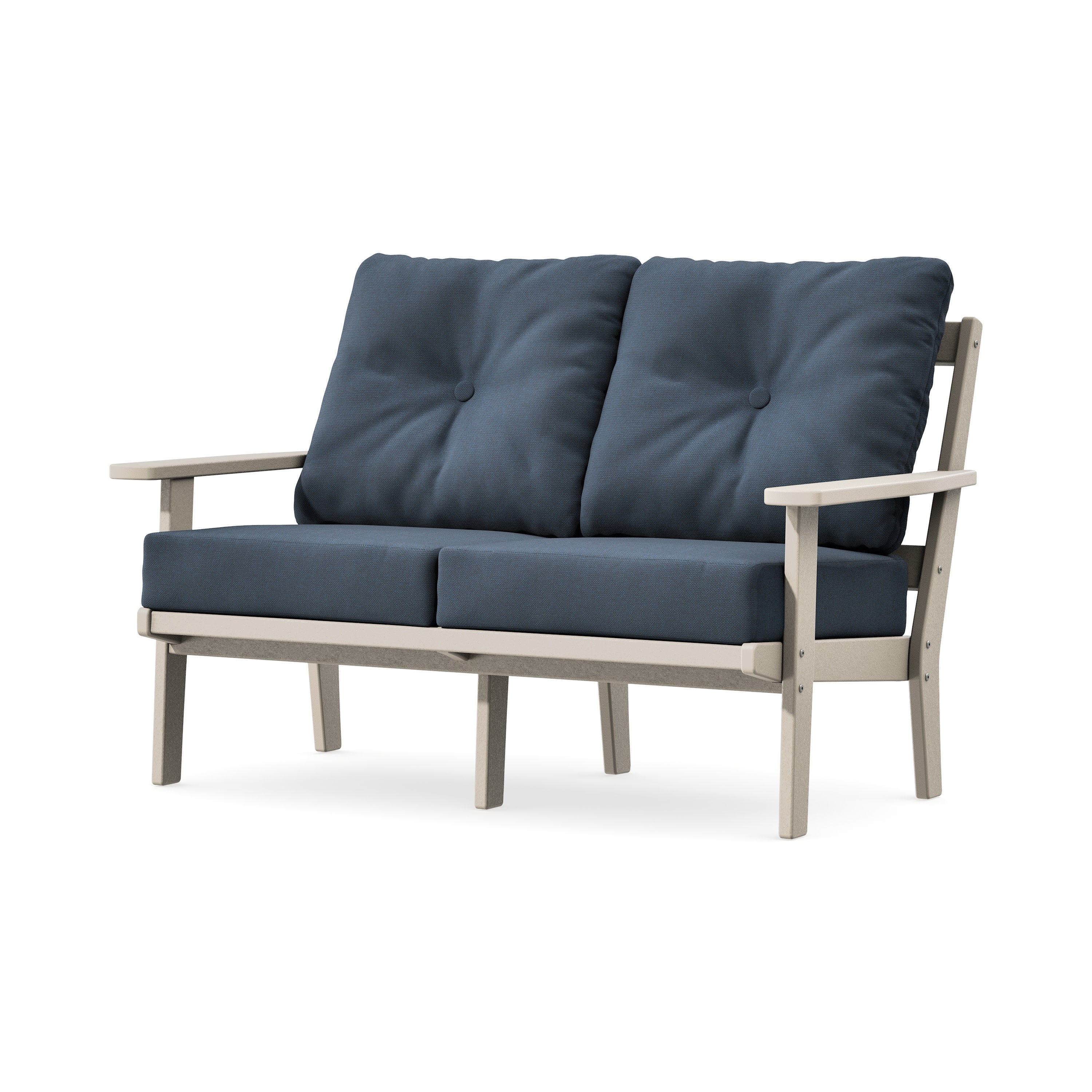 Prairie Deep SeatingLoveseat in Sand / Marine Indigo