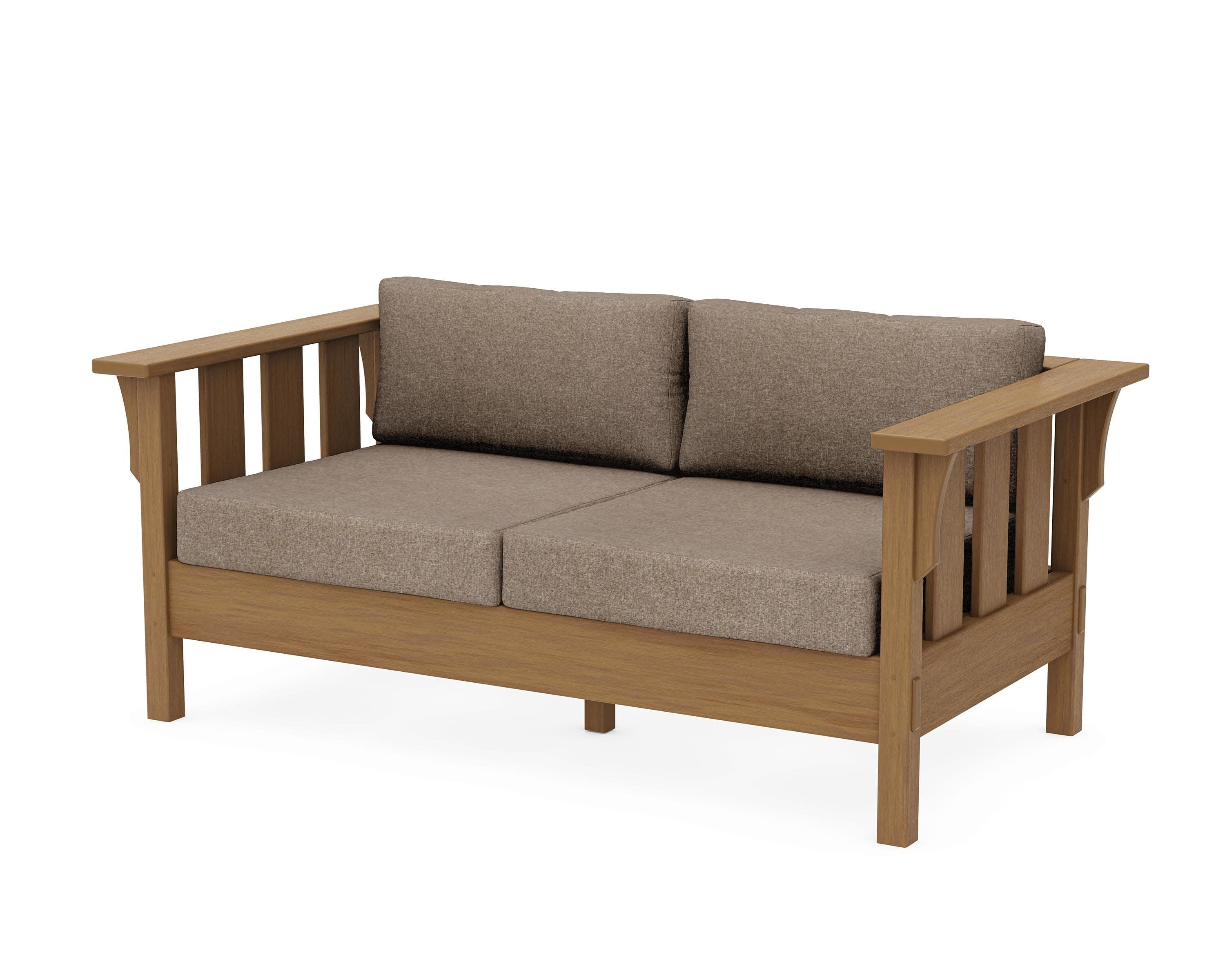 Acadia Deep Seating Loveseat in Natural / Spiced Burlap