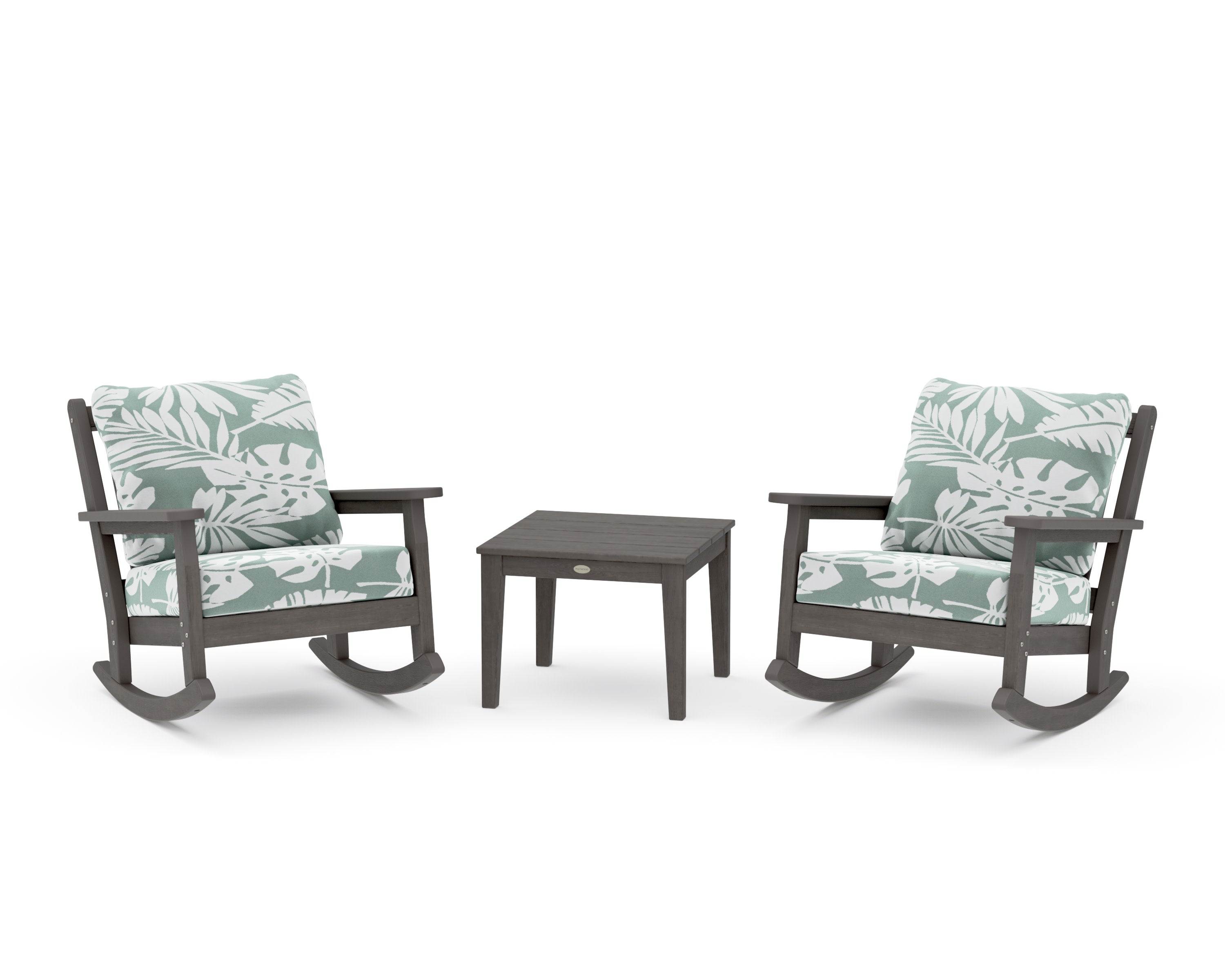 Chippendale 3-Piece Deep Seating Rocker Set in Driftwood / Leaf Glacier Spa