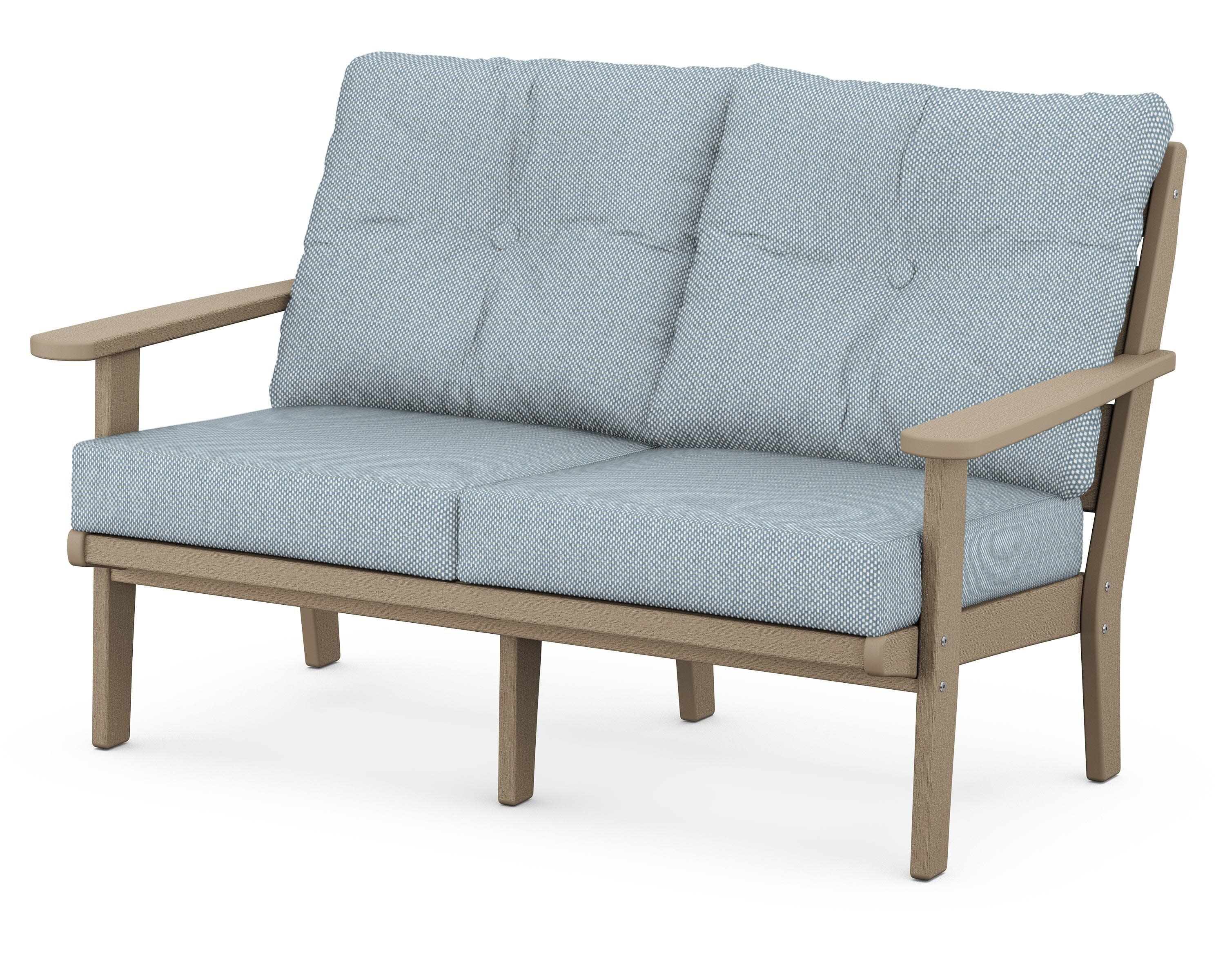 Lakeside Deep Seating Loveseat in Vintage Sahara / Exhale Sky