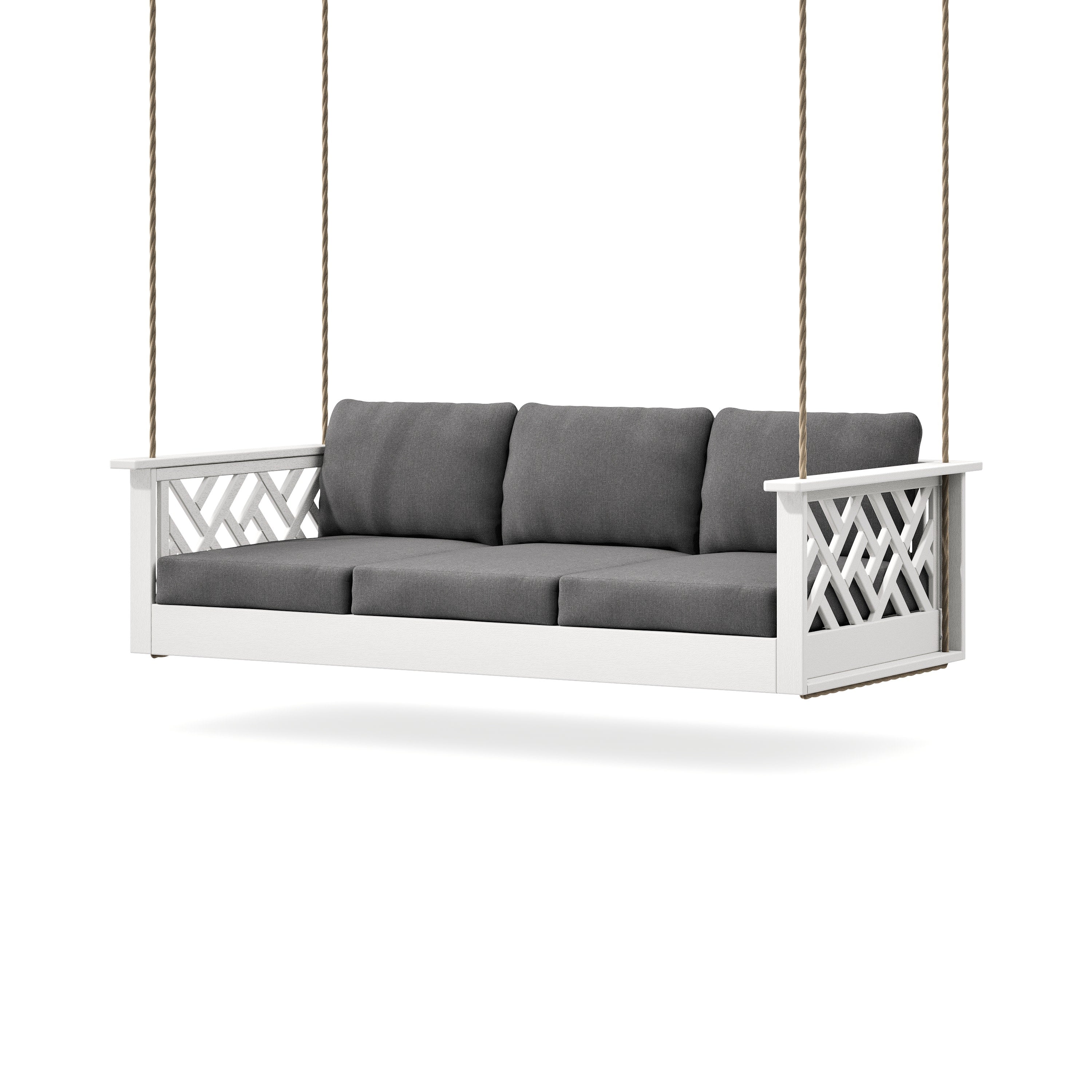 Chippendale Daybed Swing in Vintage White / Ash Charcoal