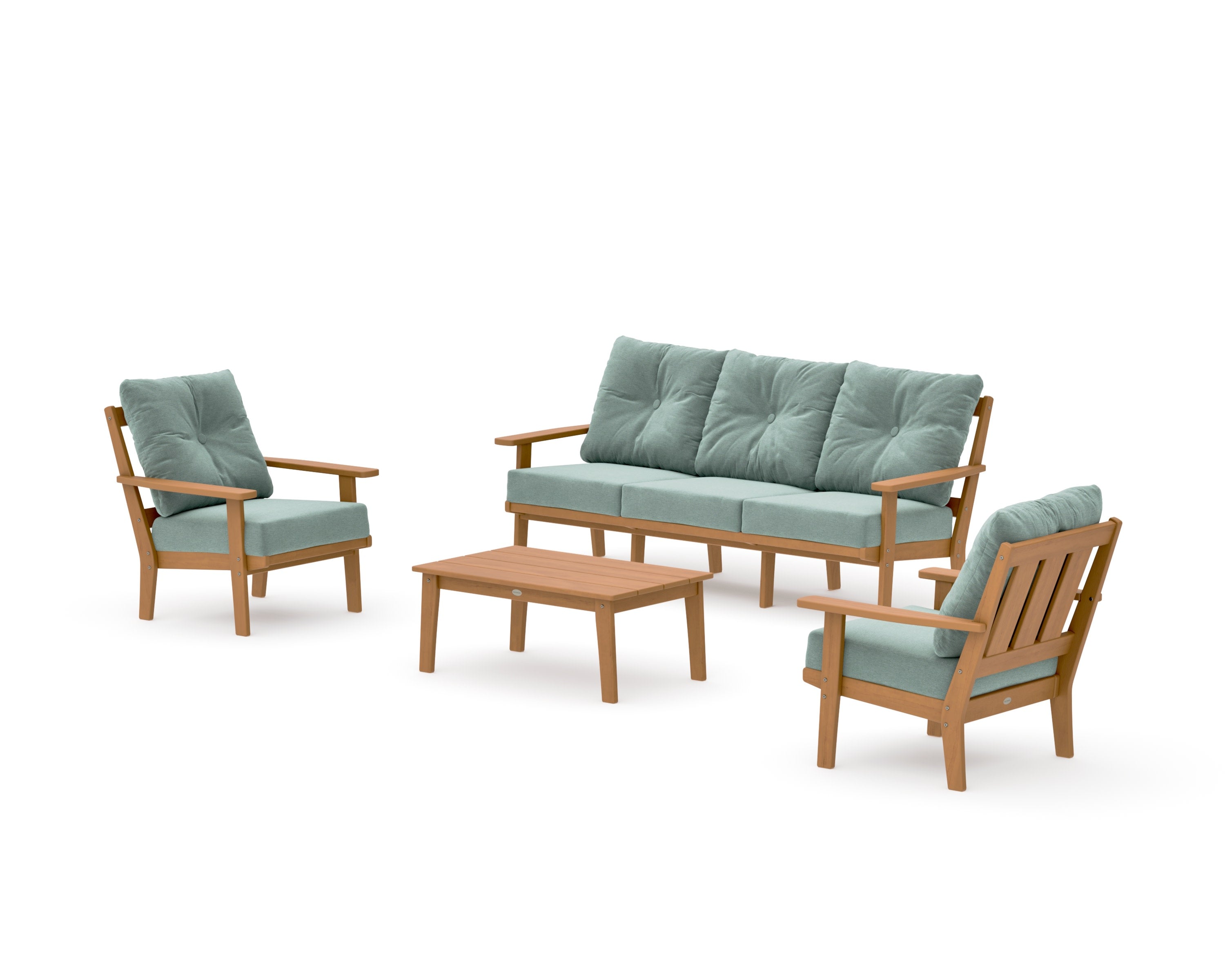 Oxford 4-Piece Deep Seating Set with Sofa in Natural / Glacier Spa