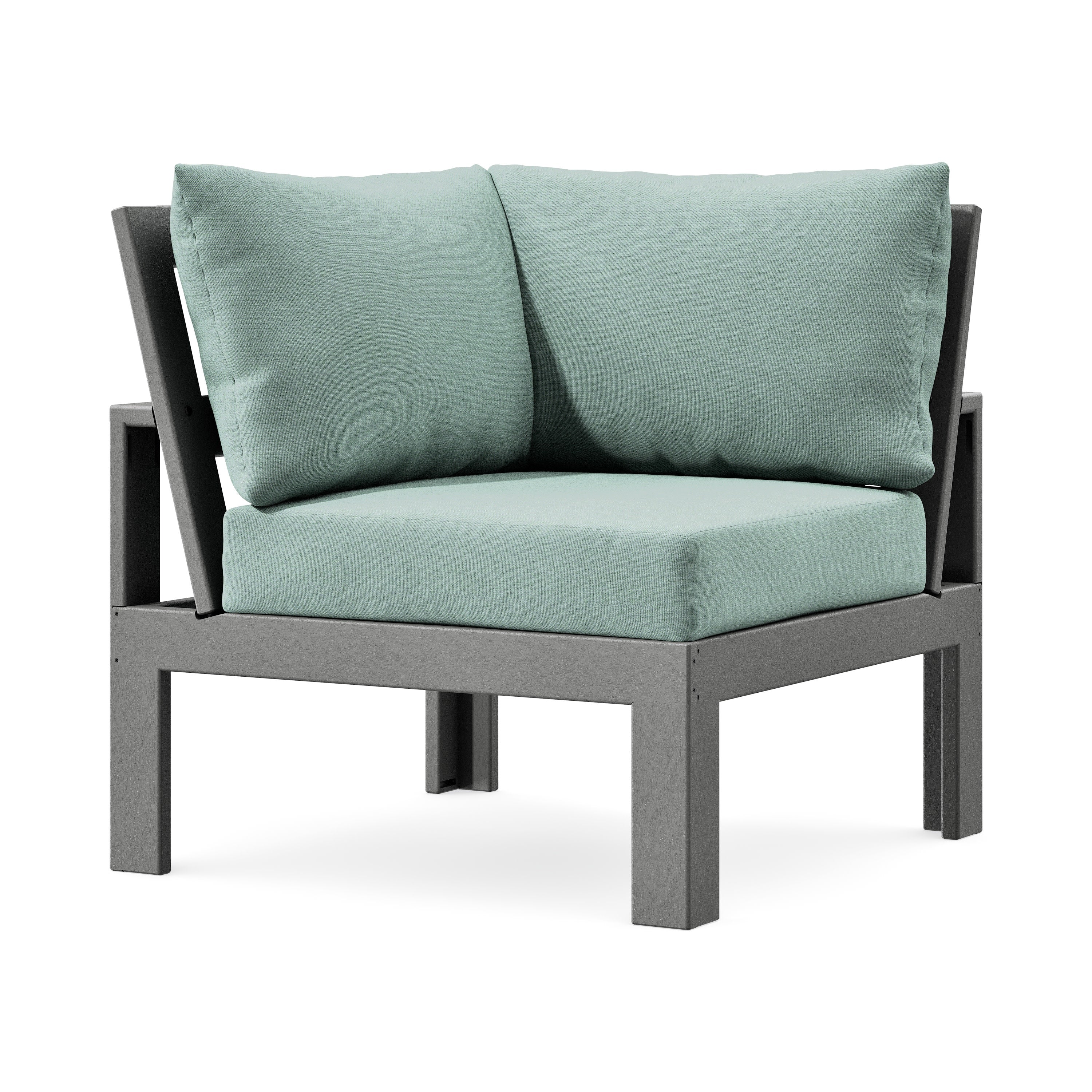 Modular Corner Chair in Slate Grey / Glacier Spa
