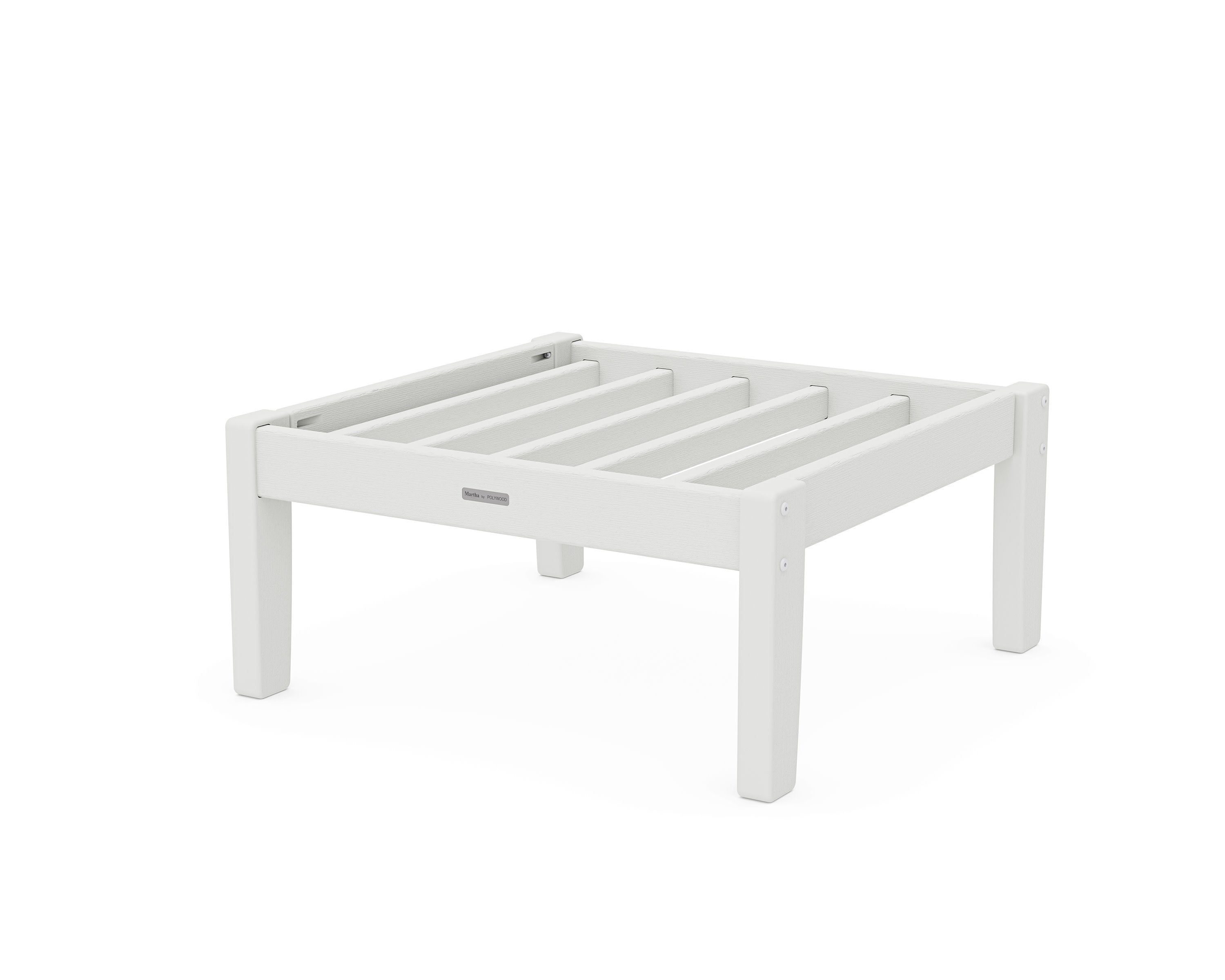 Chinoiserie Deep Seating Ottoman Frame in Vintage White