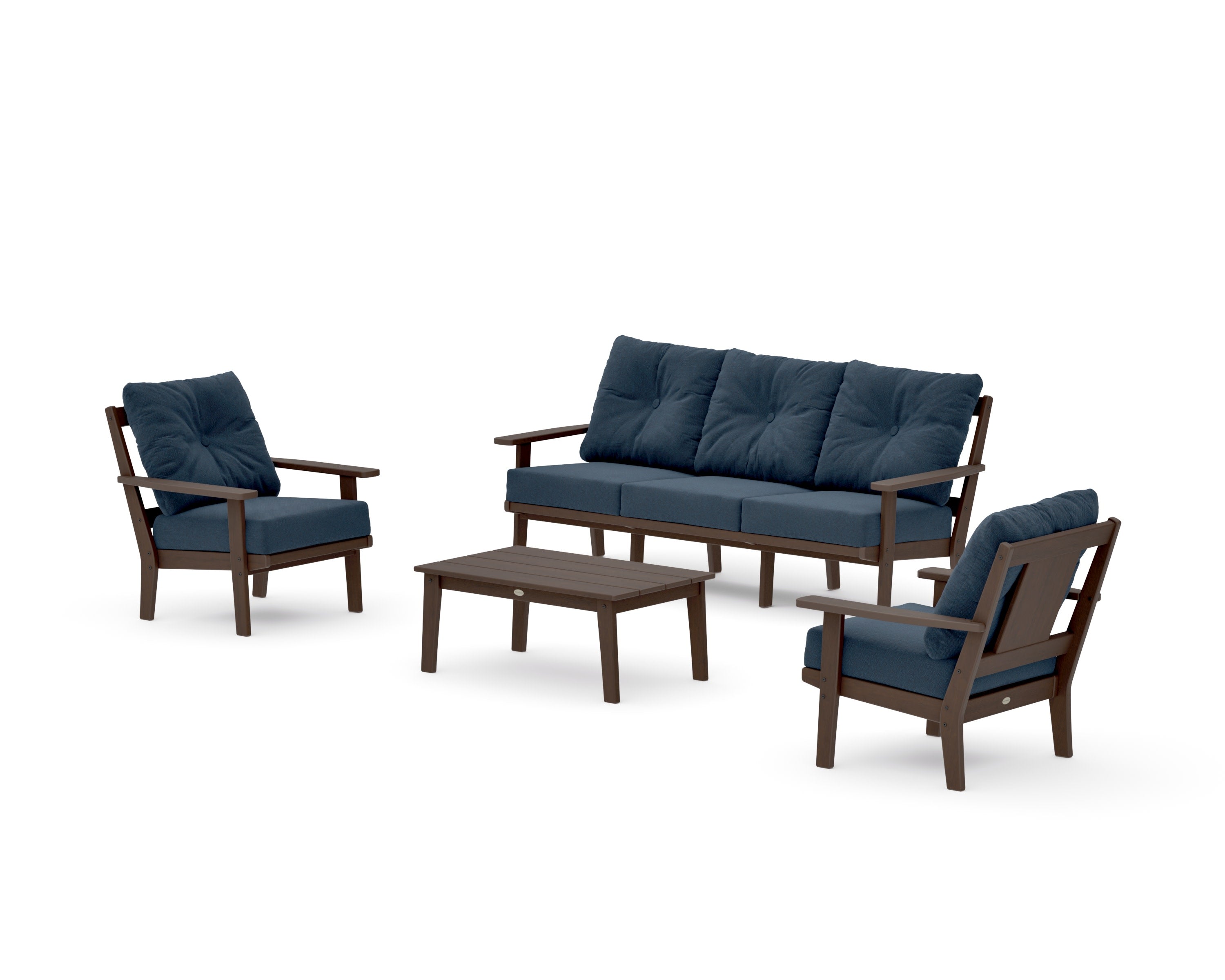 Prairie 4-Piece Deep Seating Set with Sofa in Kona / Marine Indigo
