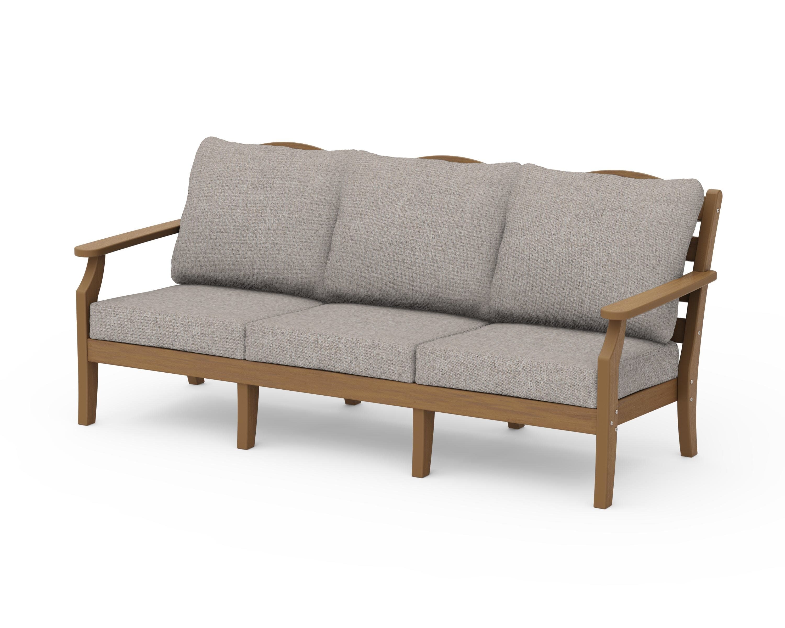Savannah Deep Seating Sofa in Natural / Weathered Tweed