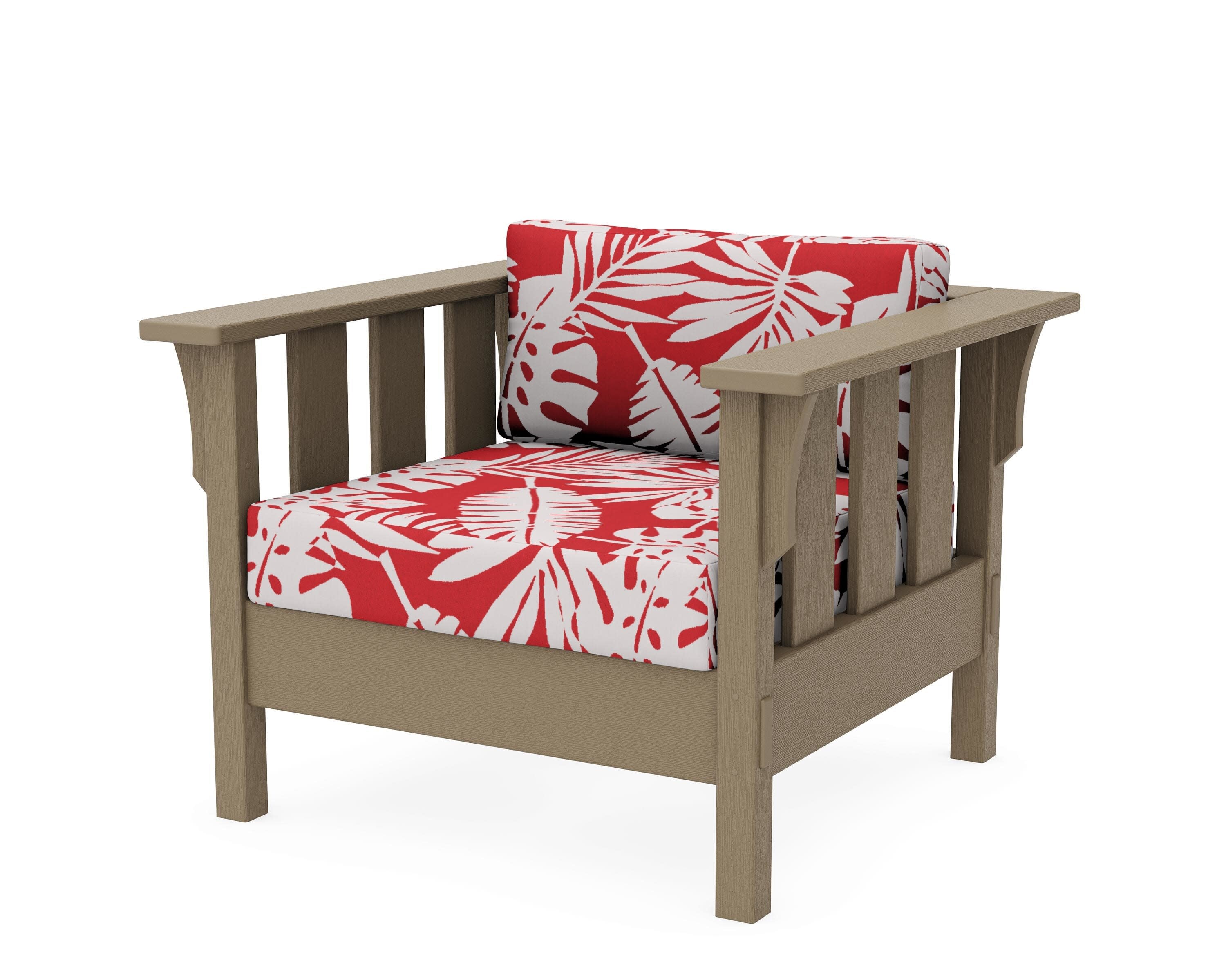 Acadia Deep Seating Chair in Vintage Sahara / Leaf Crimson