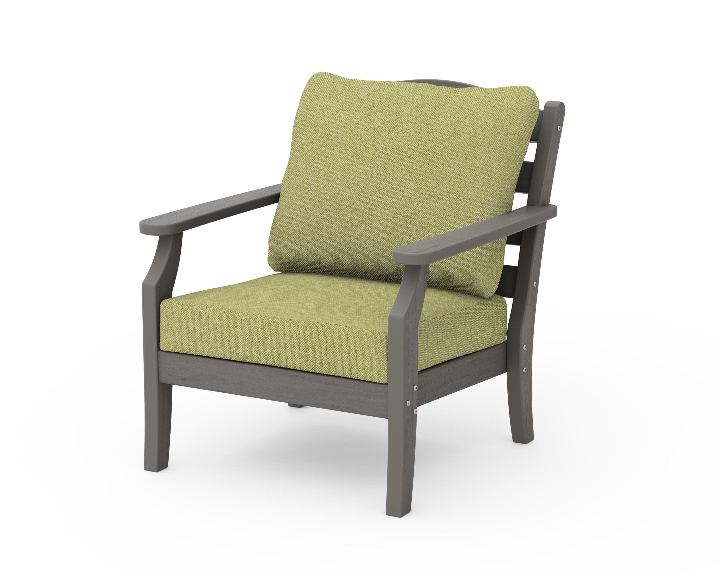 Savannah Deep Seating Chair in Driftwood / Chartreuse Boucle