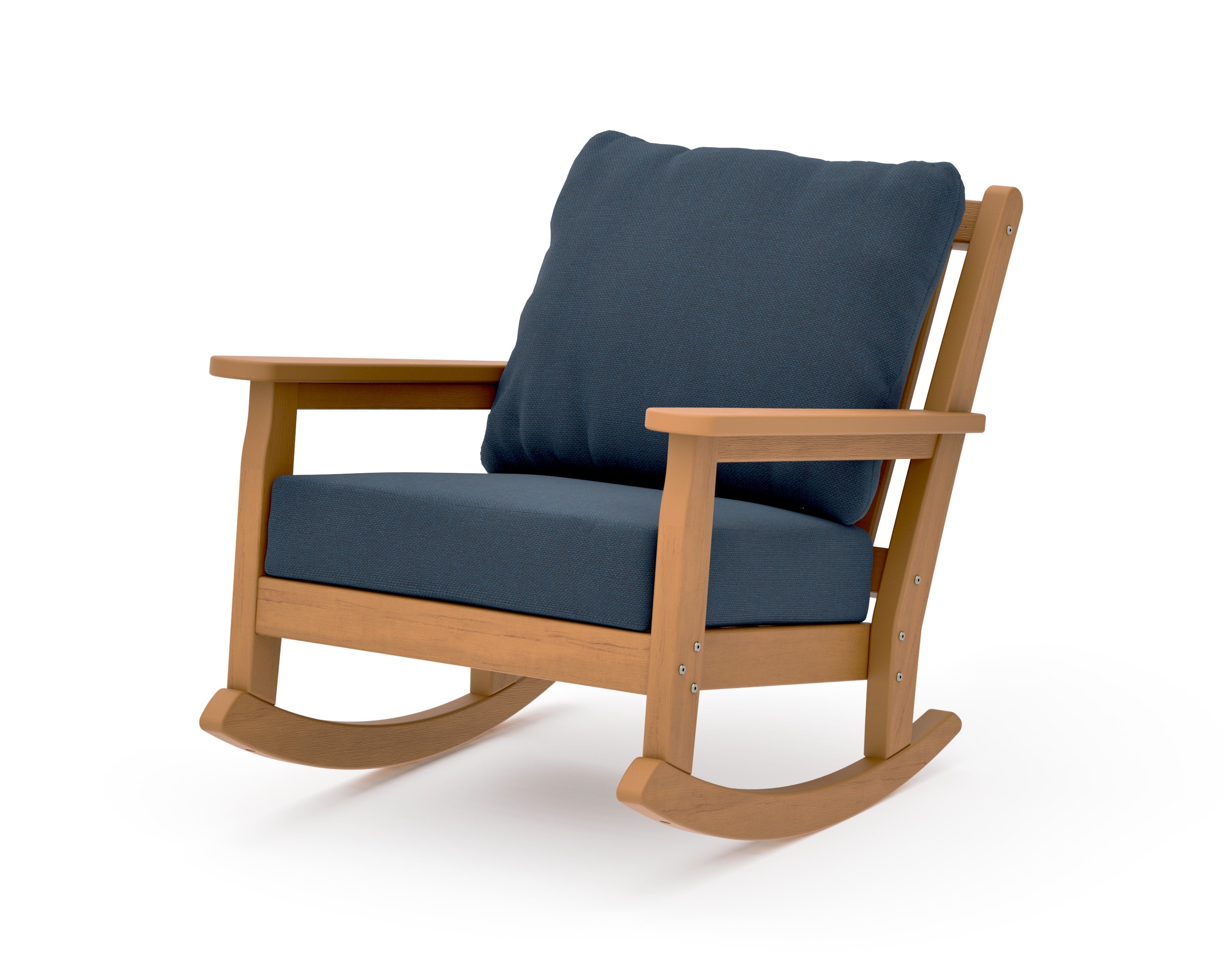 Chippendale Deep Seating Rocking Chair in Natural / Marine Indigo