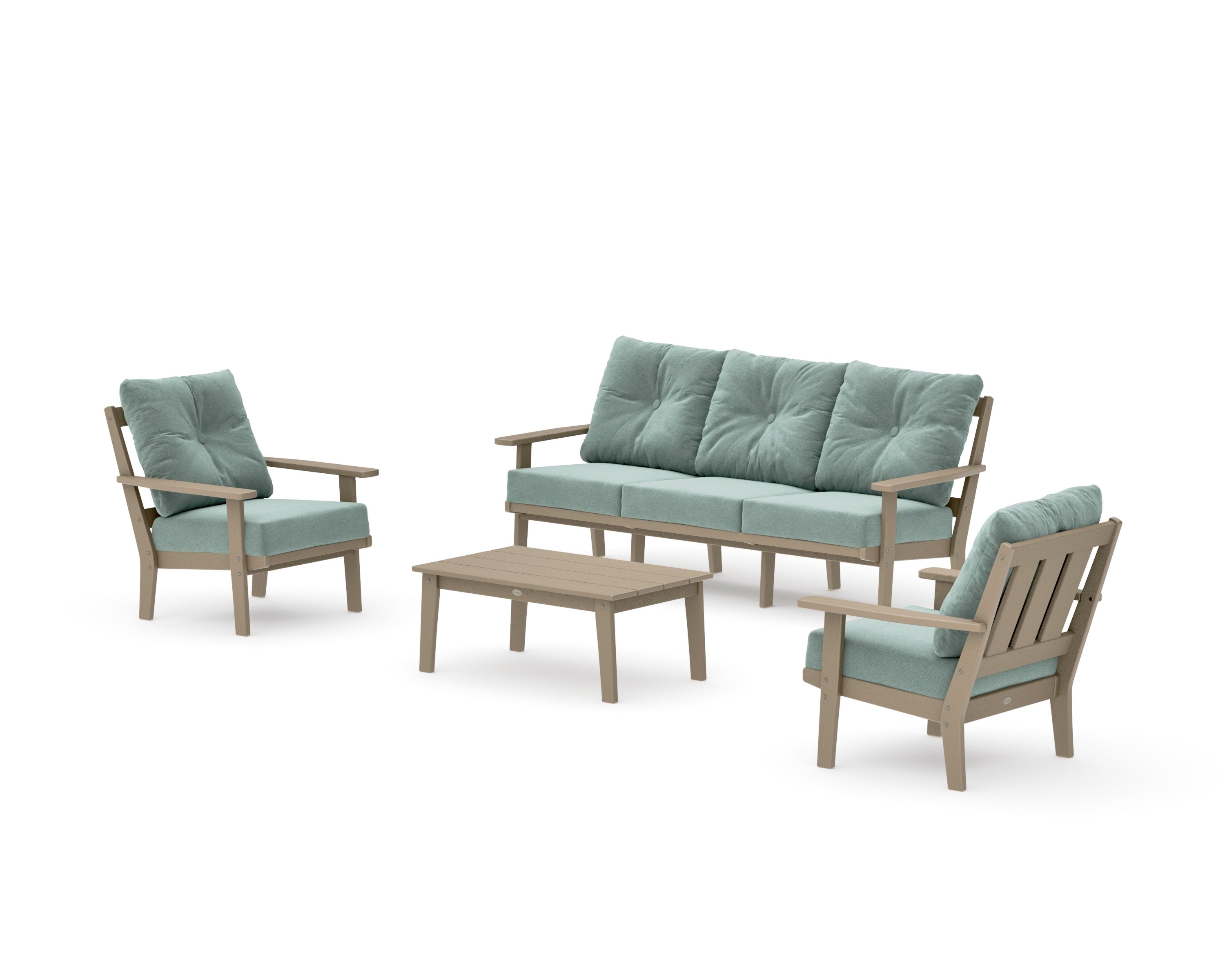 Oxford 4-Piece Deep Seating Set with Sofa in Vintage Sahara / Glacier Spa
