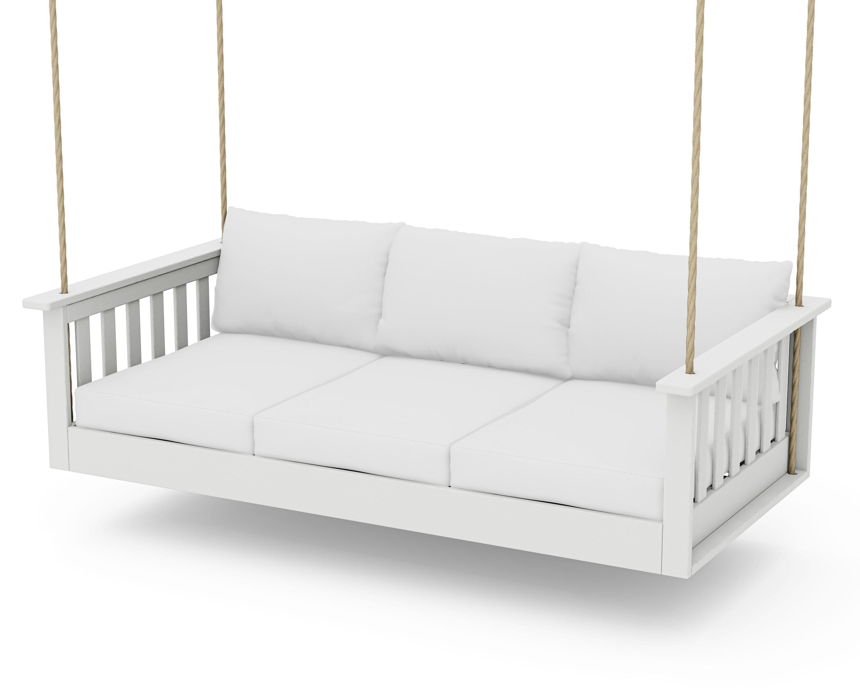 Vineyard Daybed Swing in Vintage White / Natural