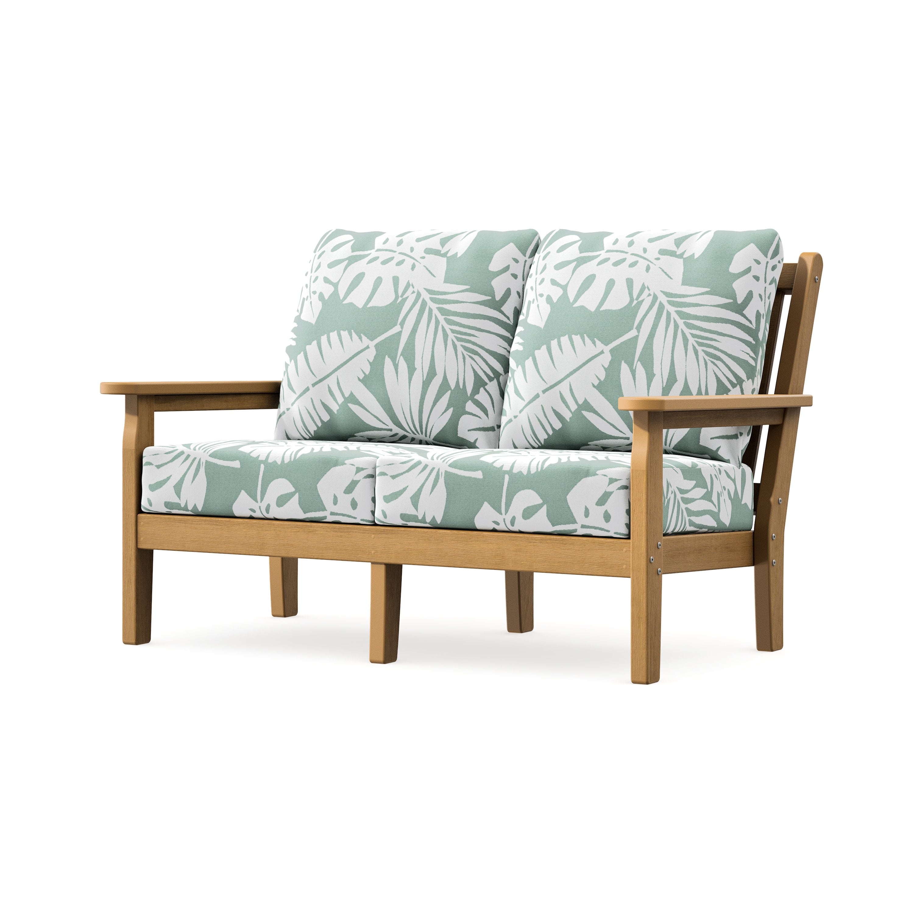 Chippendale Deep Seating Loveseat in Natural / Leaf Glacier Spa