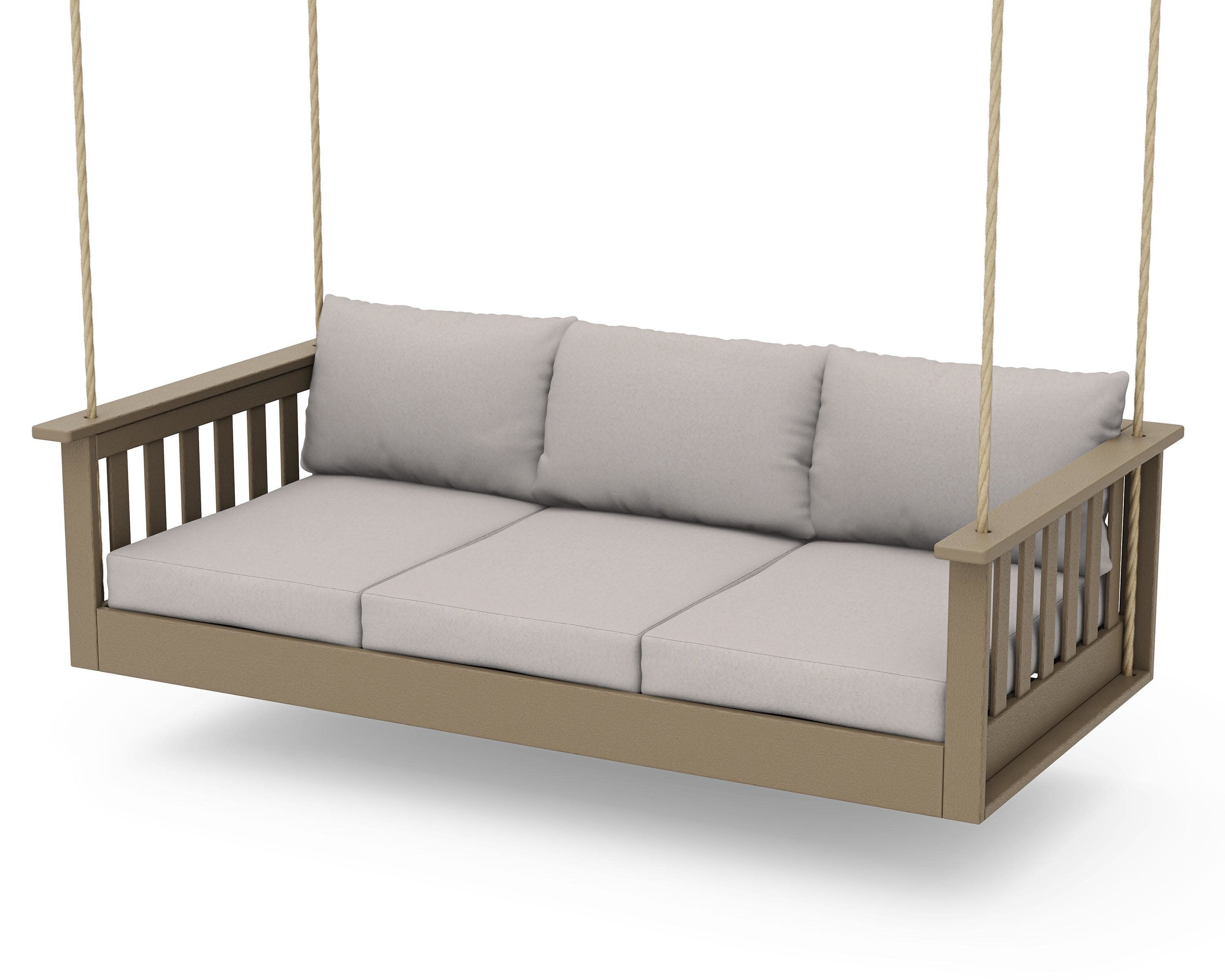 Vineyard Daybed Swing in Vintage Sahara / Dune Burlap