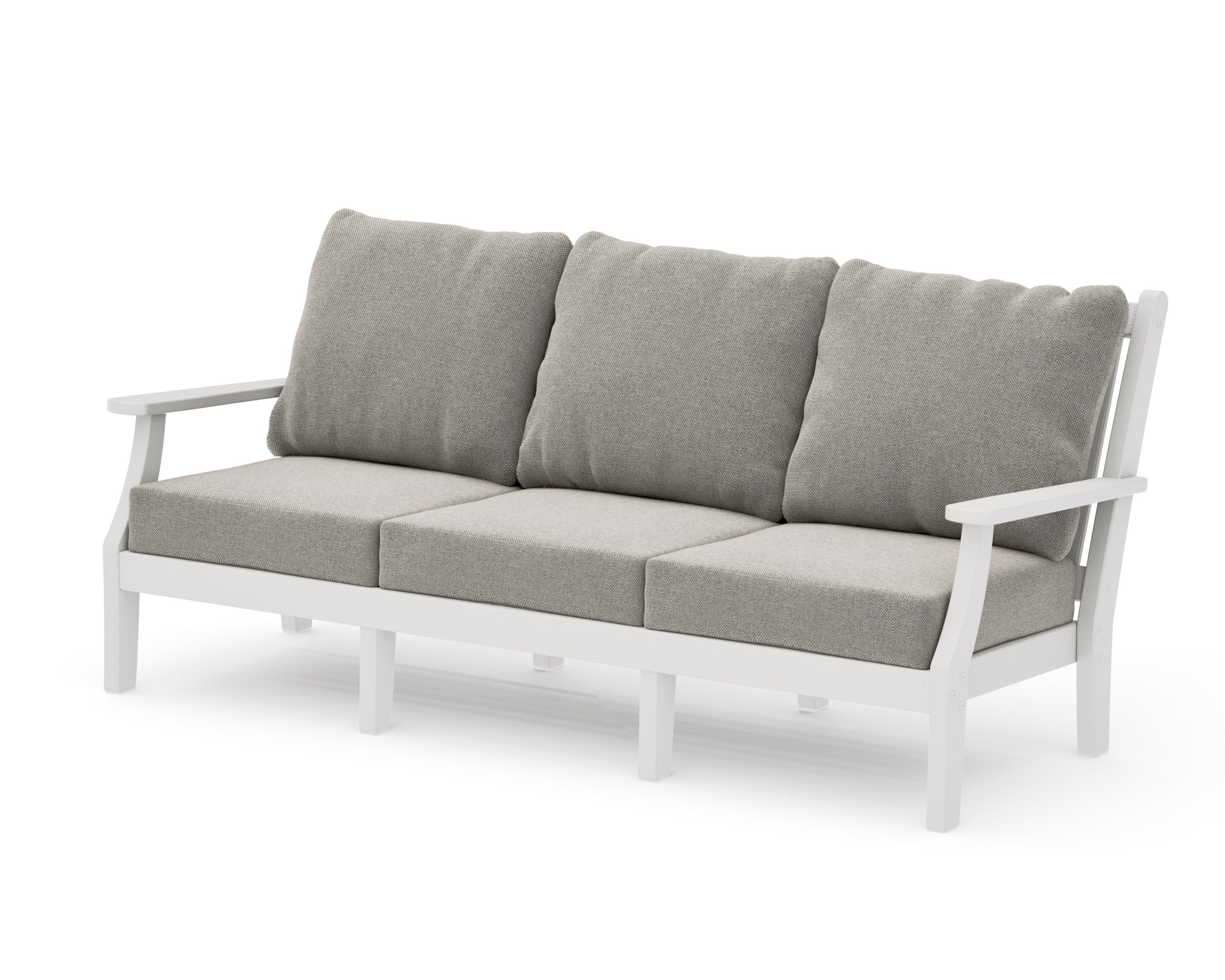 Wovendale Deep Seating Sofa in Vintage White / Weathered Tweed