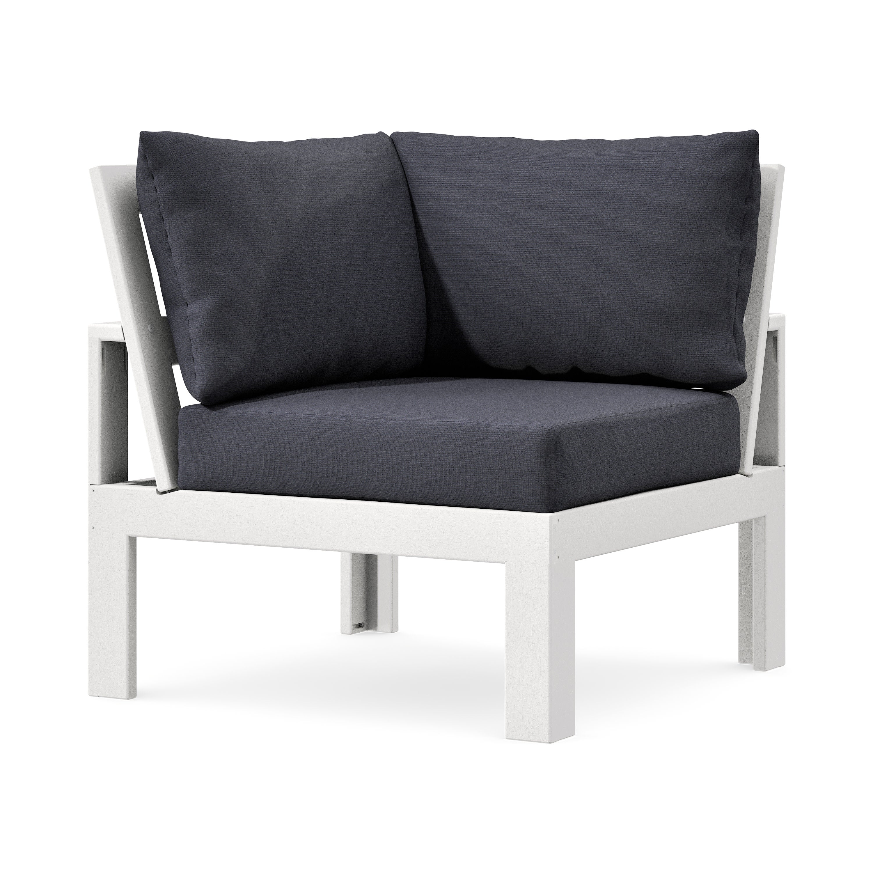 Modular Corner Chair in White / Midnight Linen