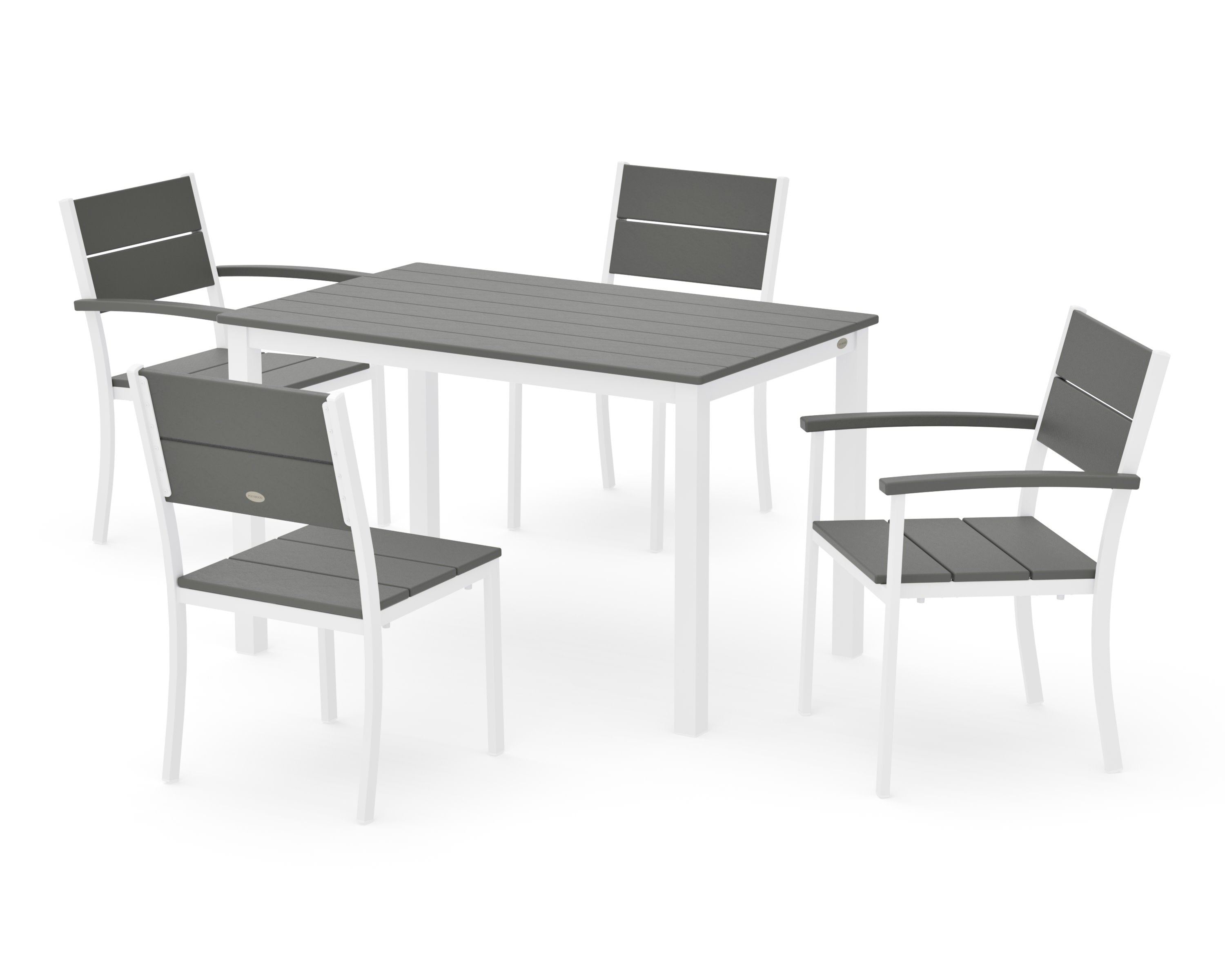 Main Street 5-Piece Dining Set in White / Slate Grey