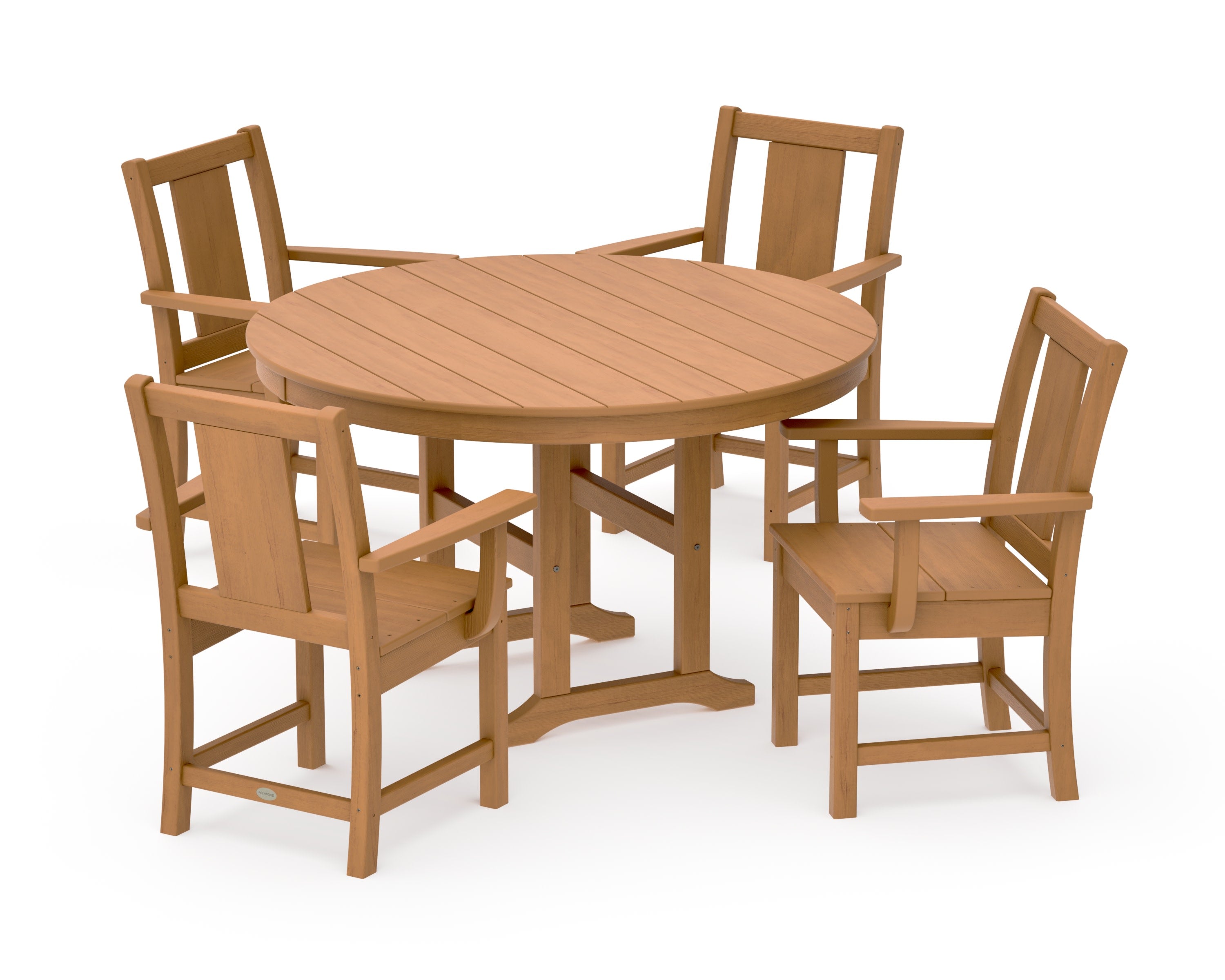 Prairie 5-Piece Round Farmhouse Dining Set in Natural