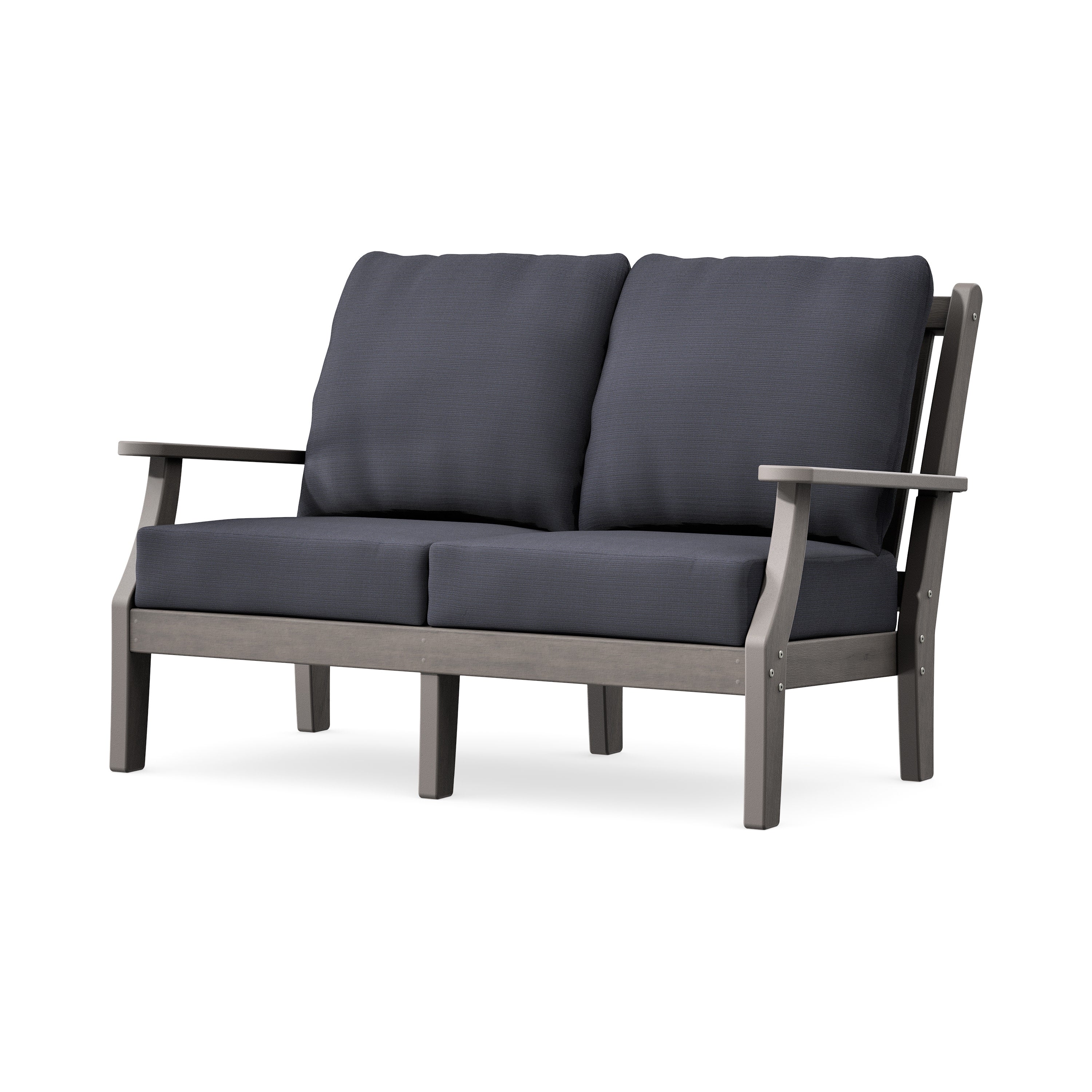 Wovendale Deep Seating Loveseat in Driftwood / Midnight Linen