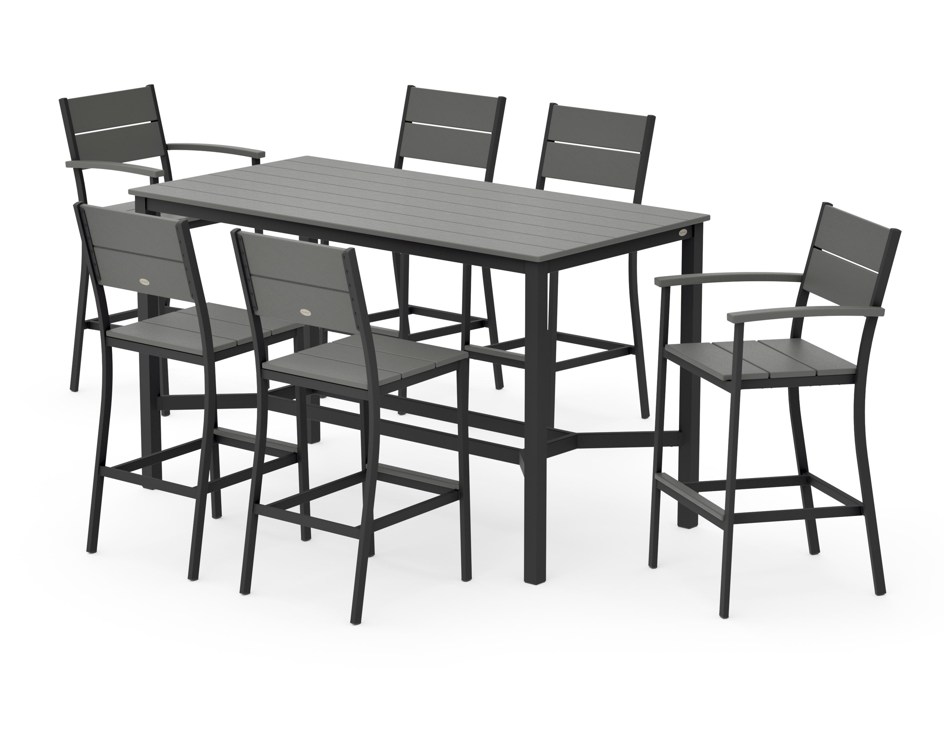 Main Street 7-Piece Bar Set in Black / Slate Grey