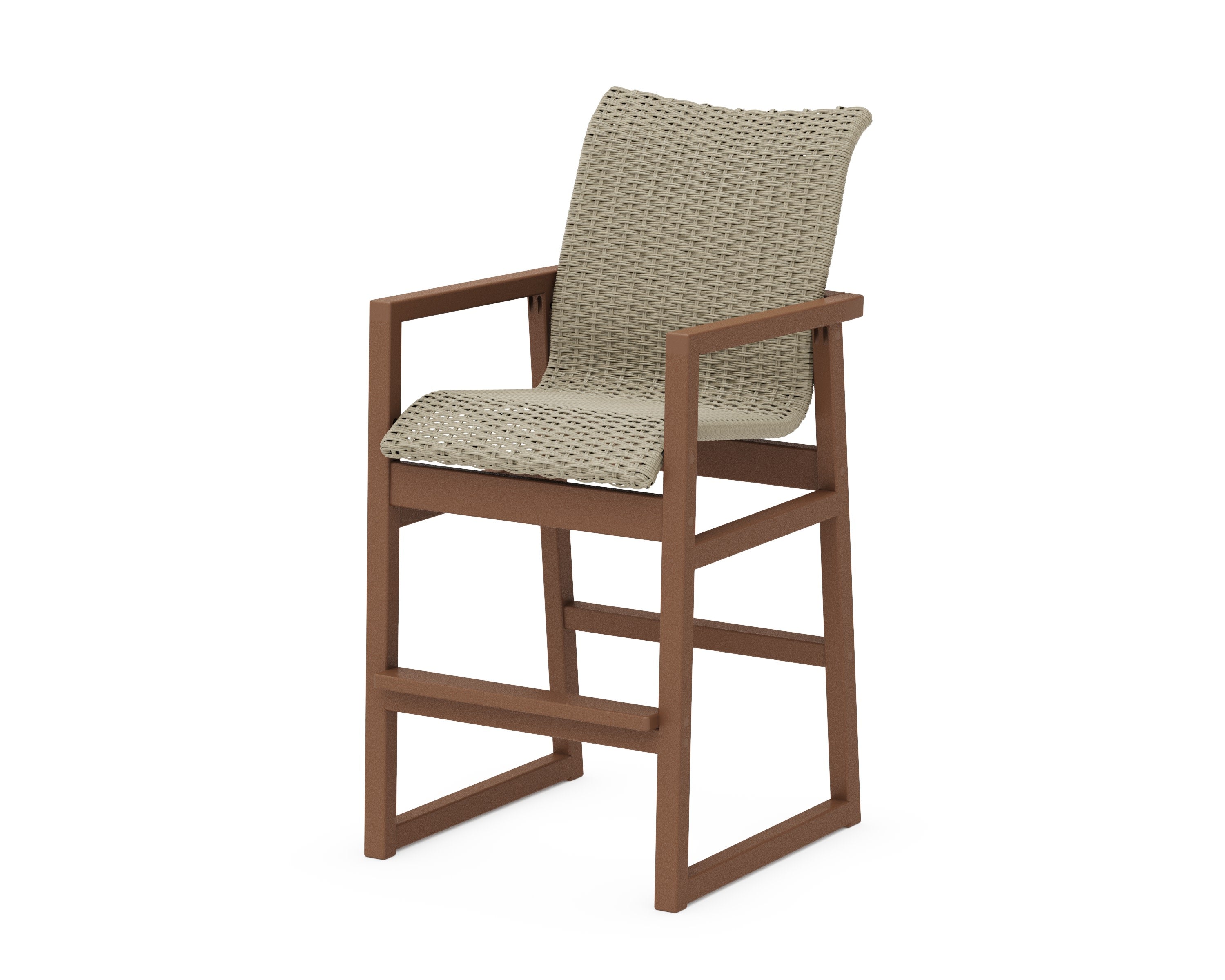 EDGE Woven Bar Arm Chair in Teak / Dune Grass