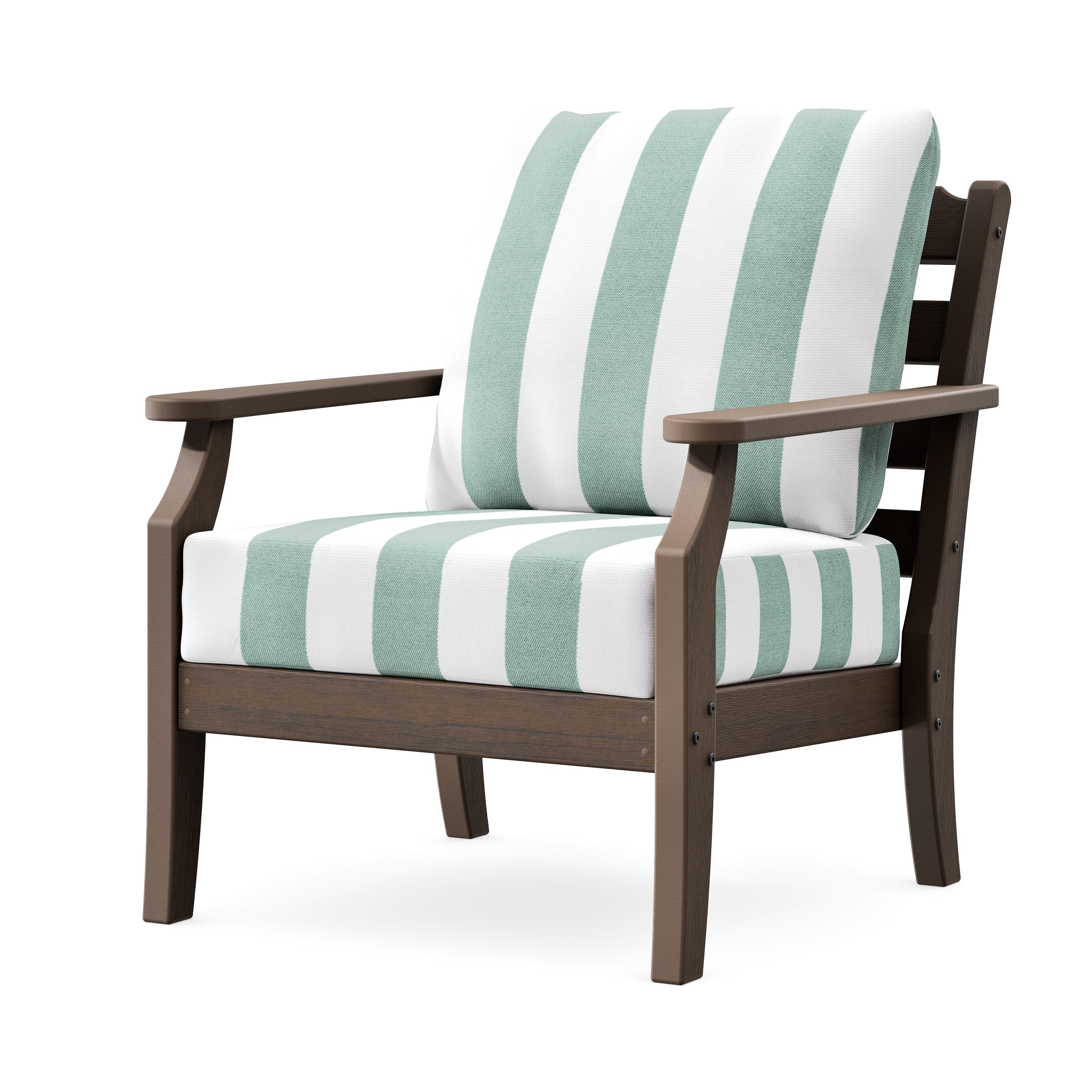 Savannah Deep Seating Chair in Kona / Cabana Stripe Glacier Spa