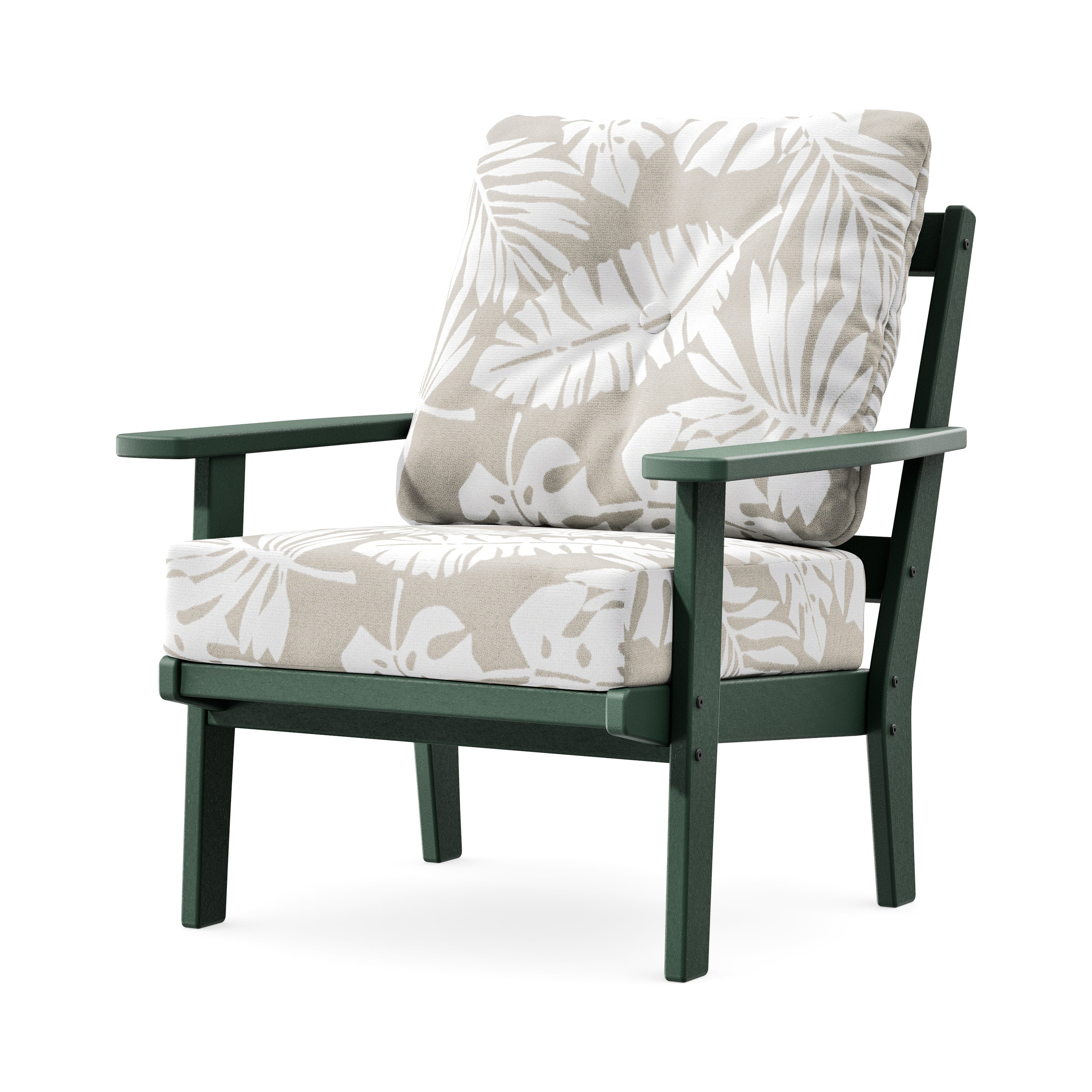 Prairie Deep Seating Chair in Green / Leaf Dune Burlap