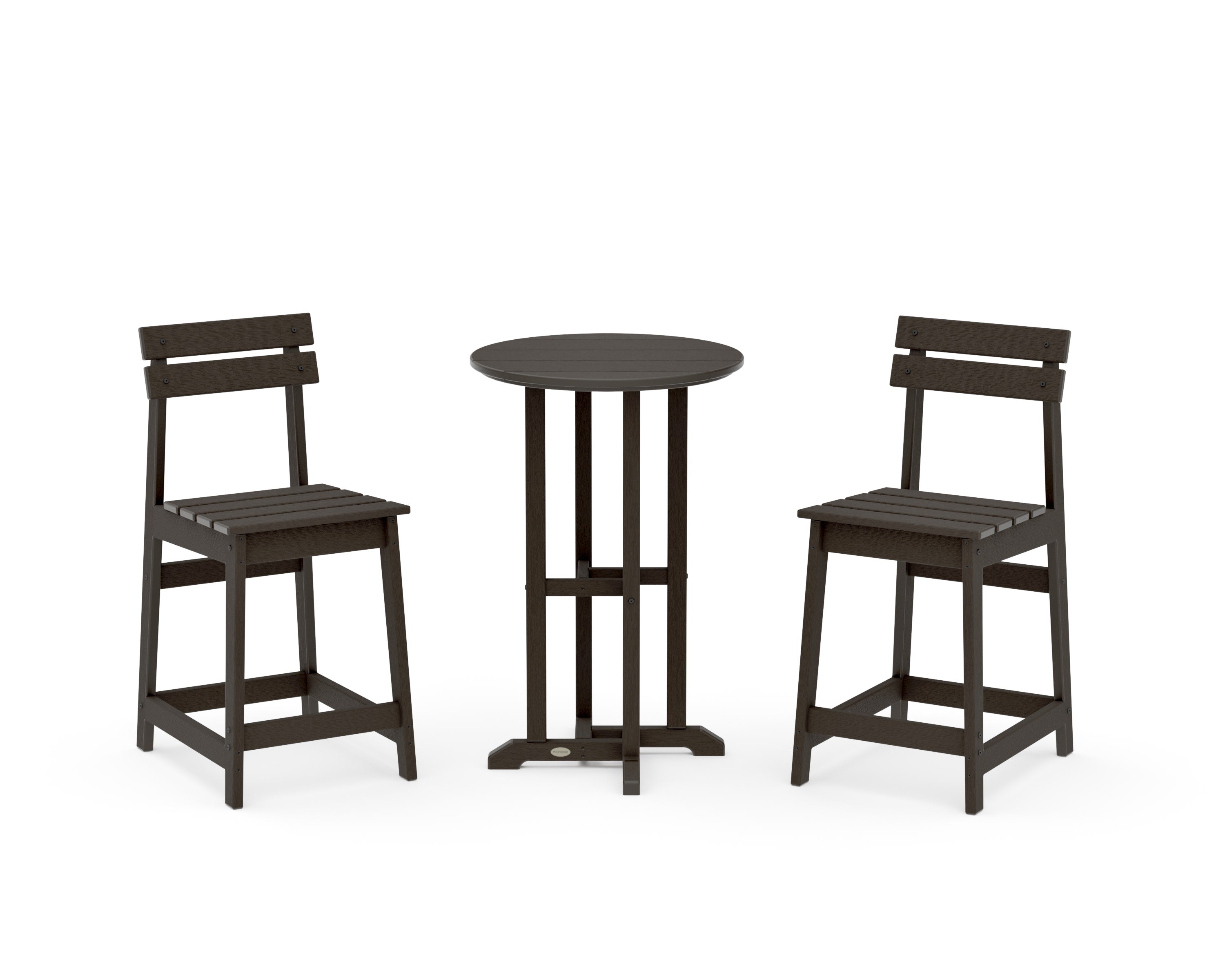 Modern Studio Plaza 3-Piece Bistro Counter Set in Vintage Coffee