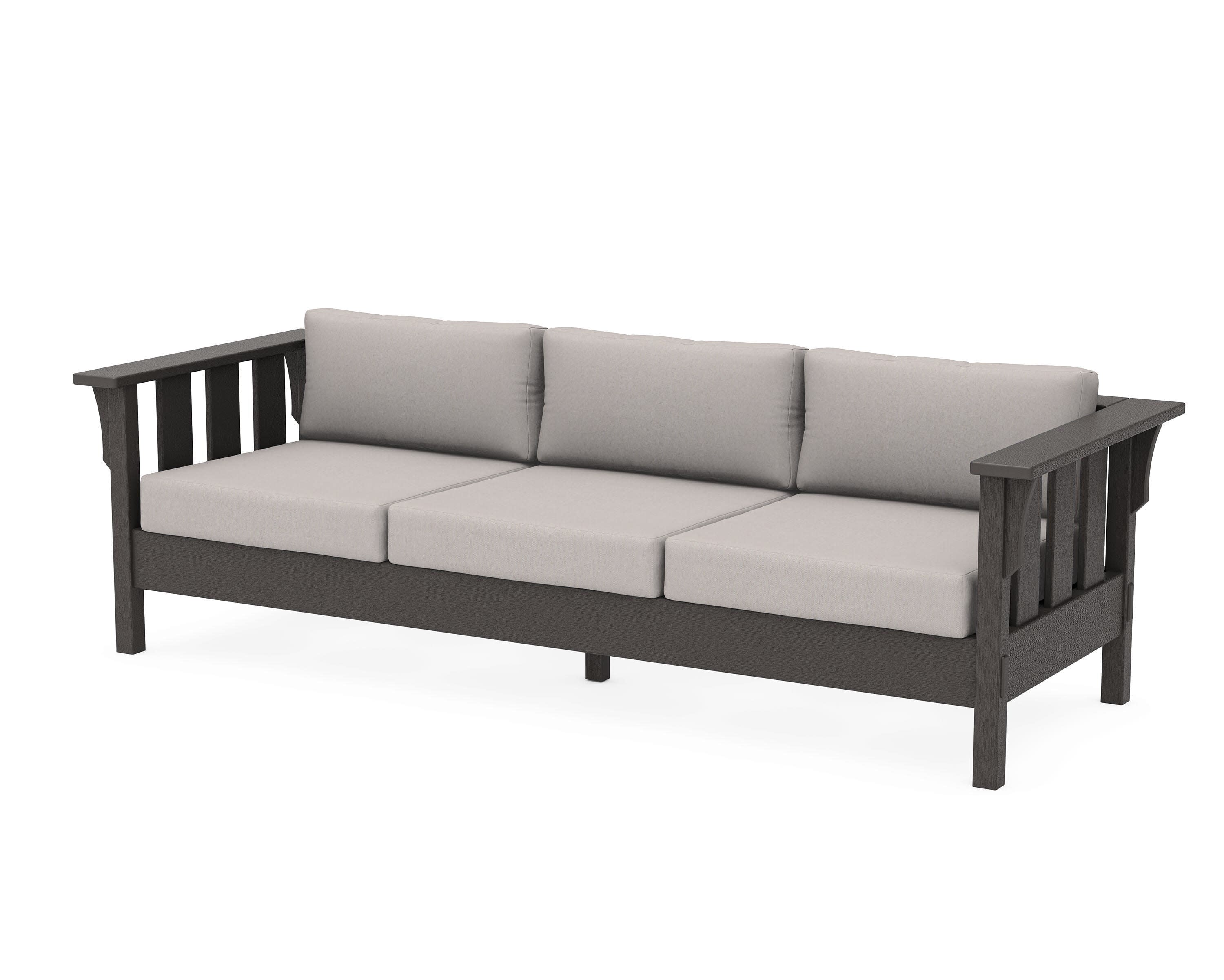Acadia Deep Seating Sofa in Vintage Coffee / Dune Burlap