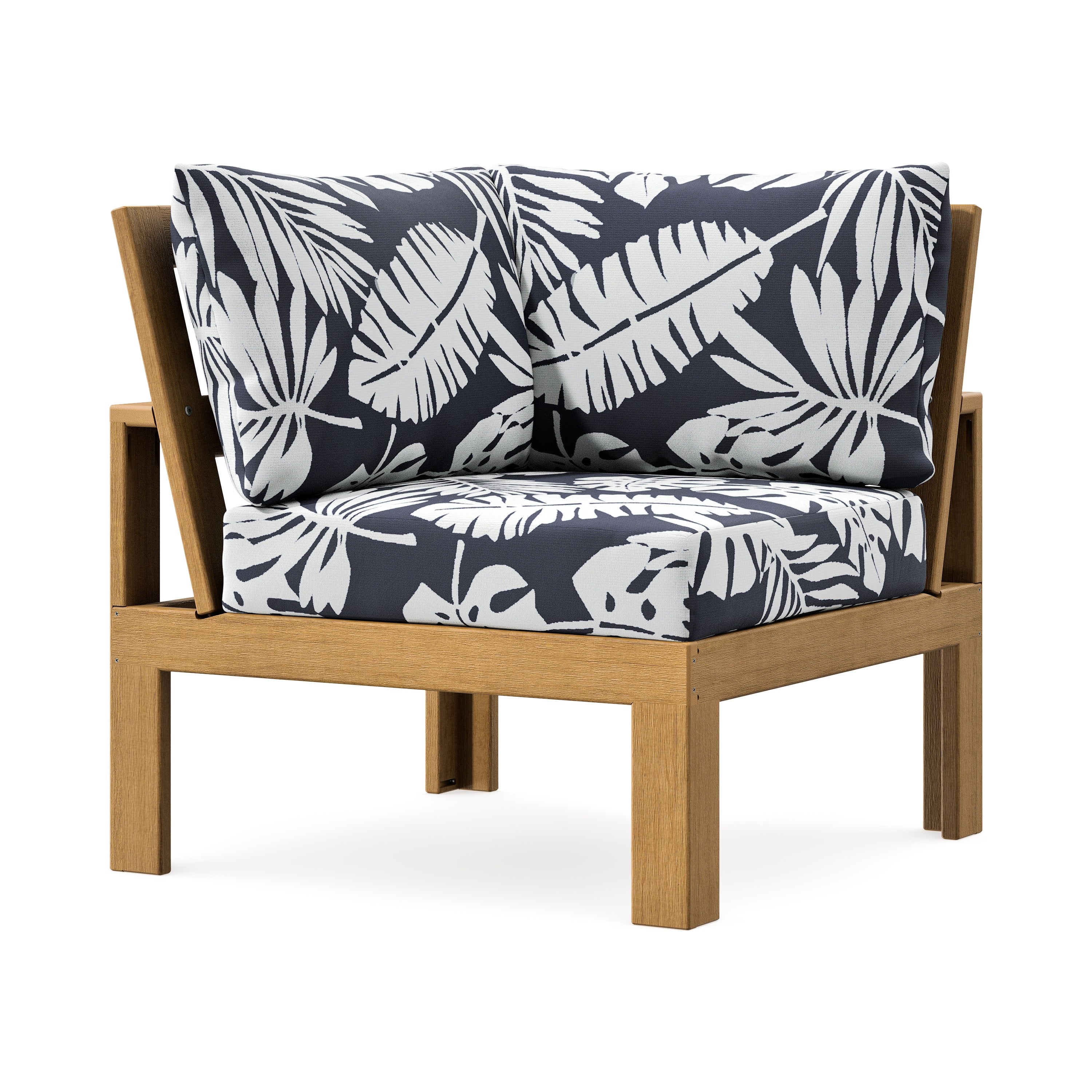 Modular Corner Chair in Natural / Leaf Navy