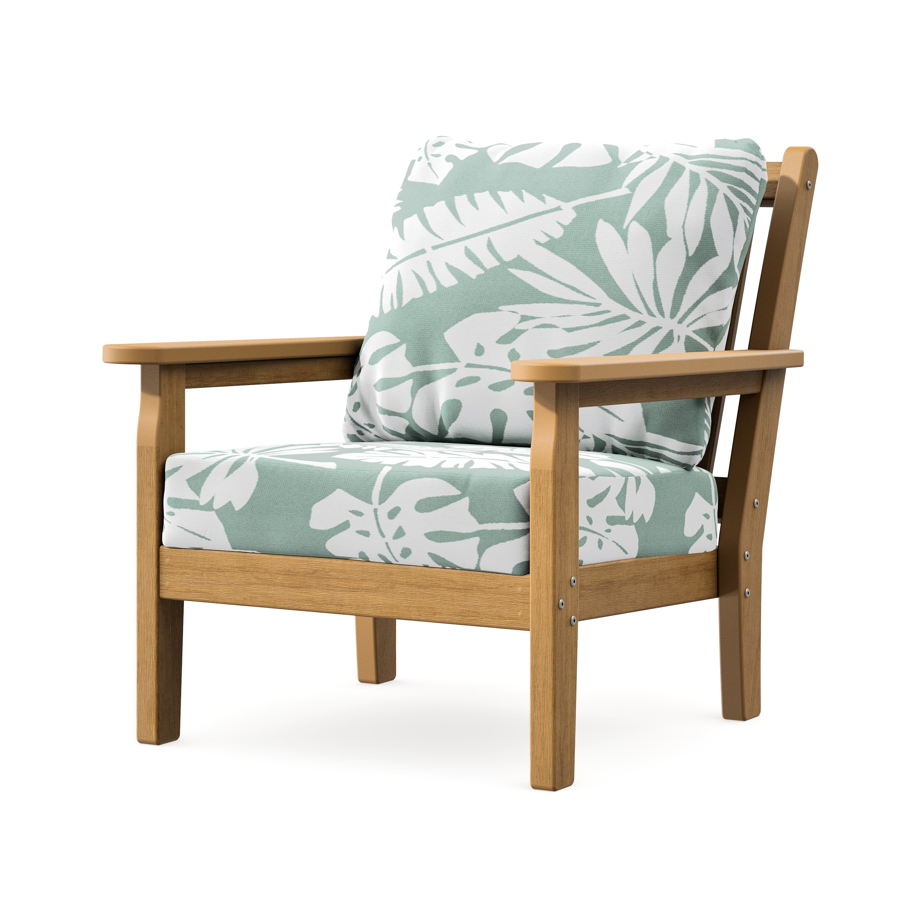 Chippendale Deep Seating Chair in Natural / Leaf Glacier Spa