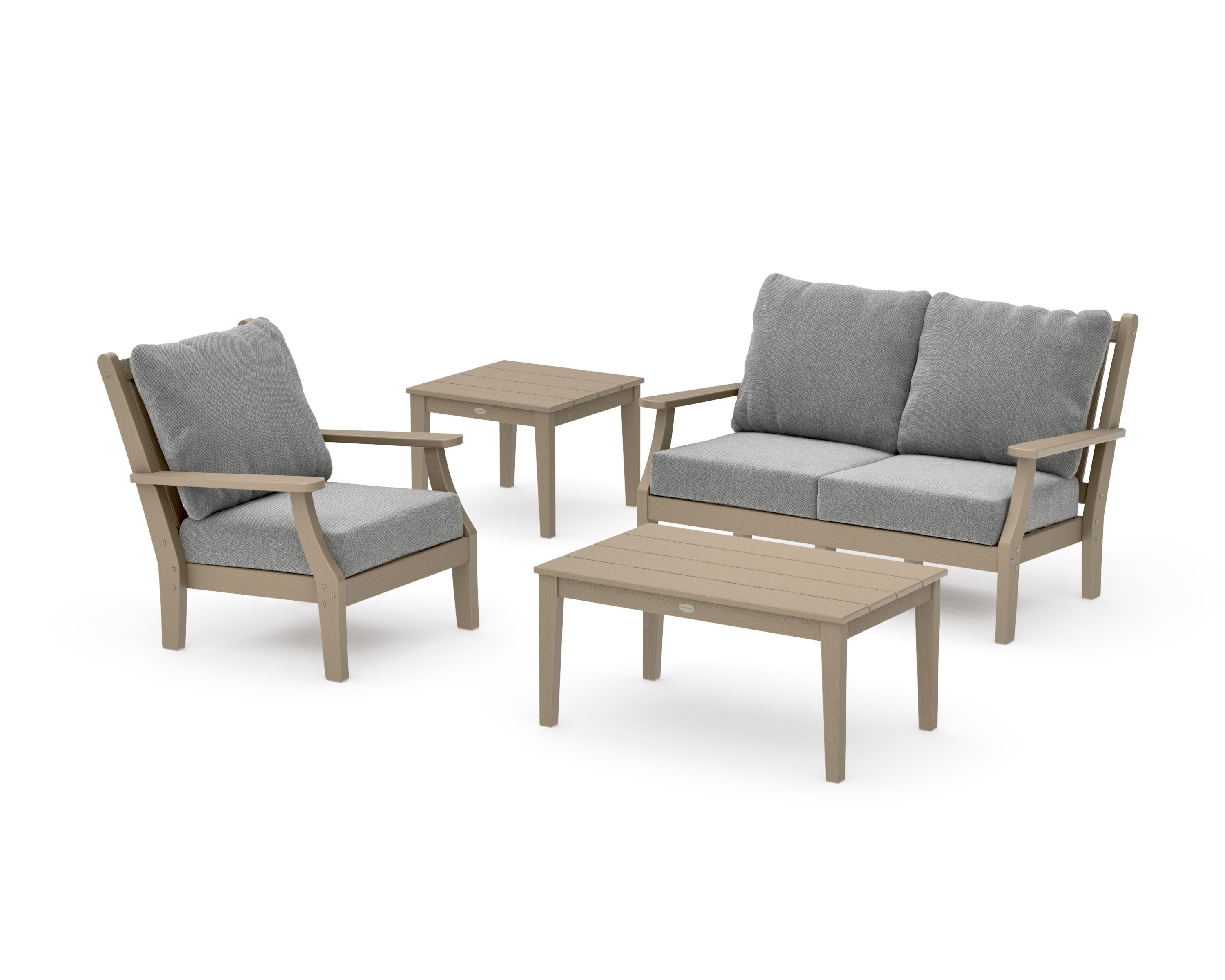 Wovendale 4-Piece Deep Seating Set in Vintage Sahara / Grey Mist