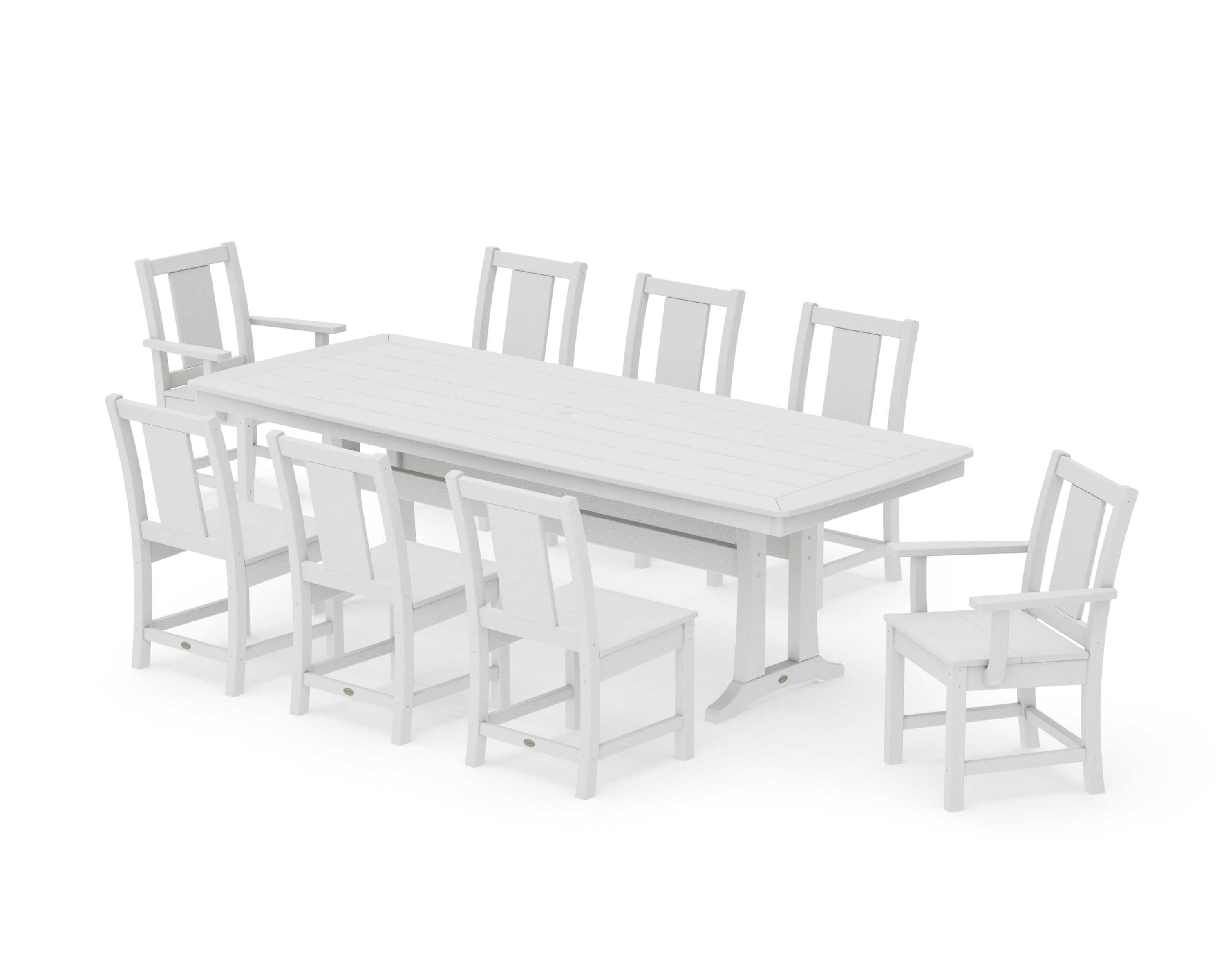 Prairie 9-Piece Dining Set with Trestle Legs in Vintage White